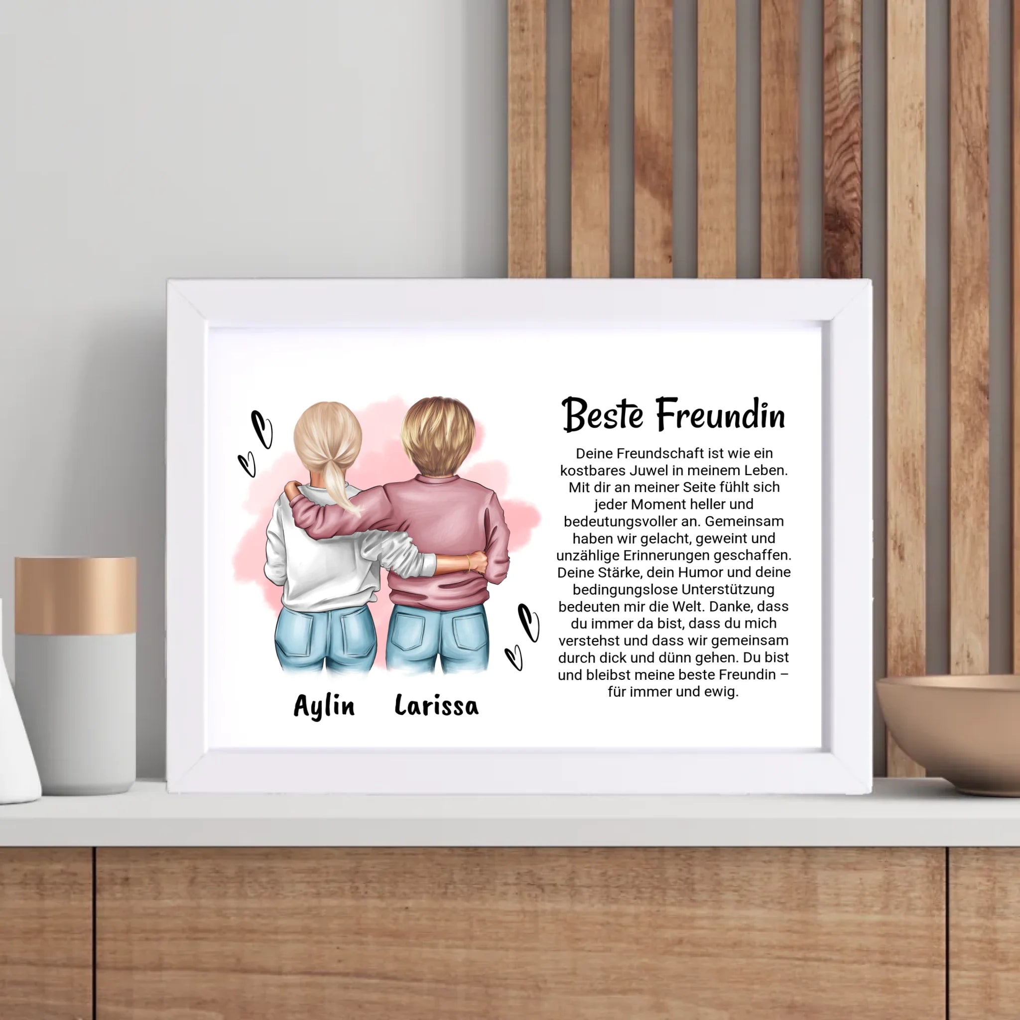 Beste Freundin Bild Poster Karte Geschenk personalisiert - Cantty