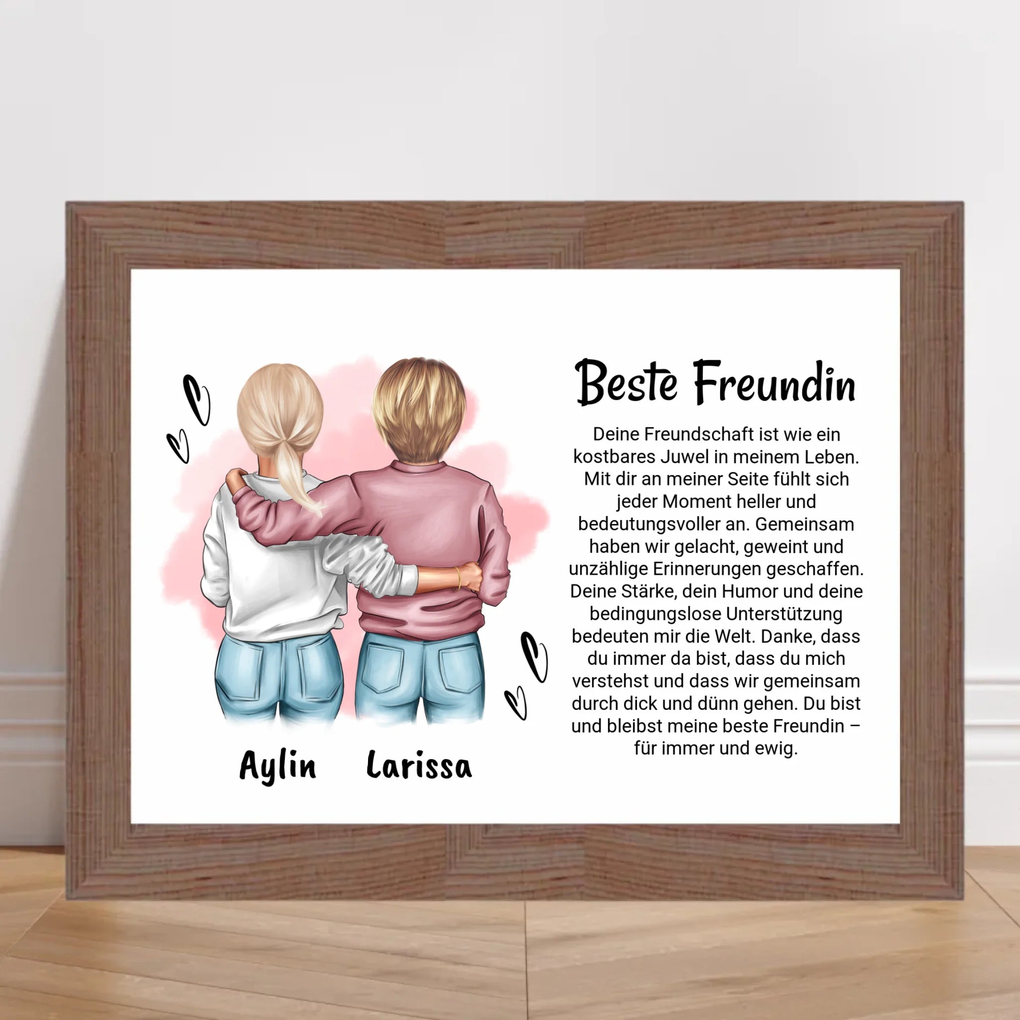 Beste Freundin Bild Poster Karte Geschenk personalisiert - Cantty