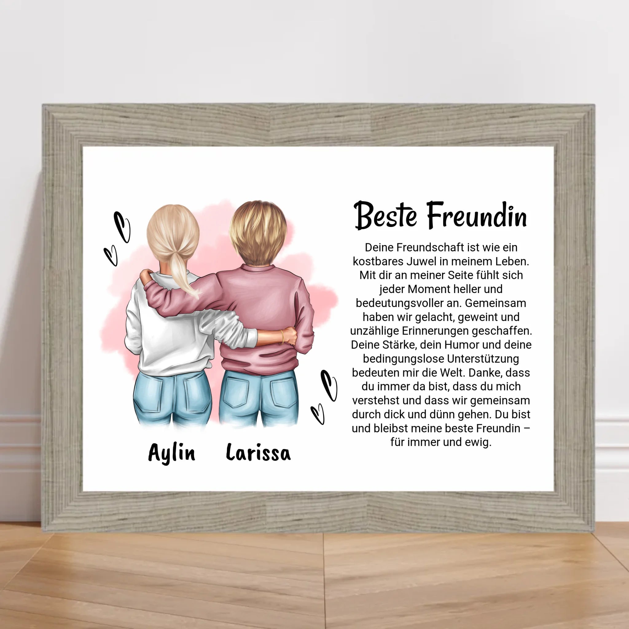 Beste Freundin Bild Poster Karte Geschenk personalisiert - Cantty