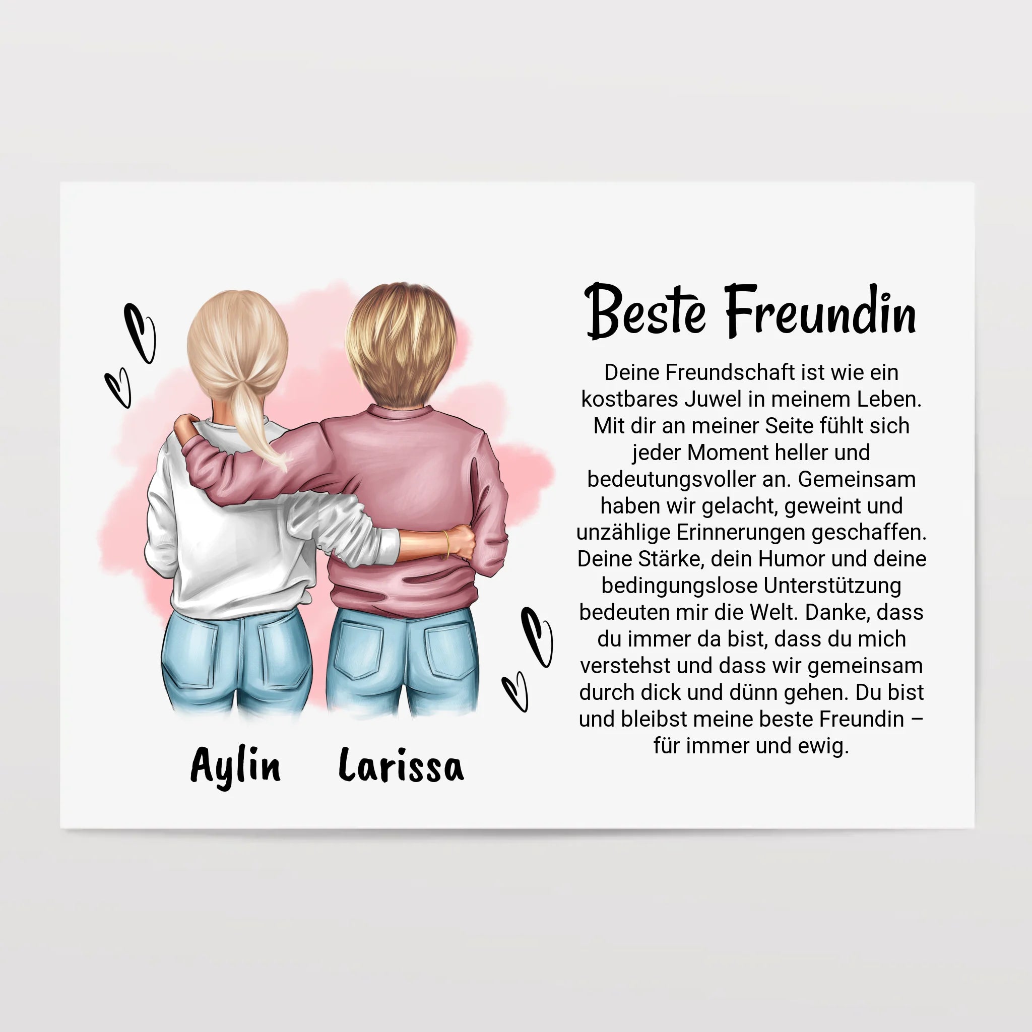 Beste Freundin Bild Poster Karte Geschenk personalisiert - Cantty