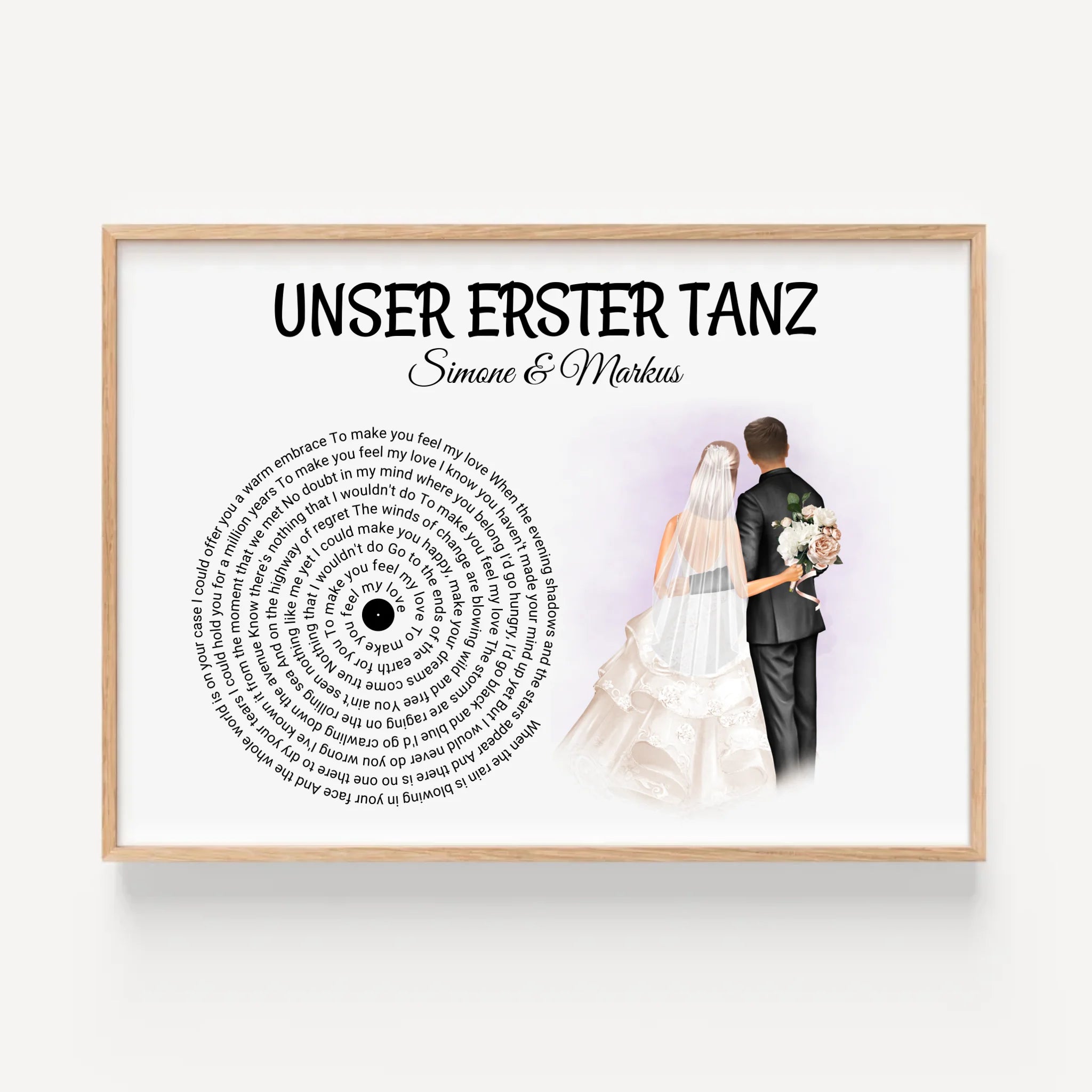 Hochzeit erster Tanz Jahrestag & Hochzeitstag Jubiläum Andenken Bild Geschenk - Cantty