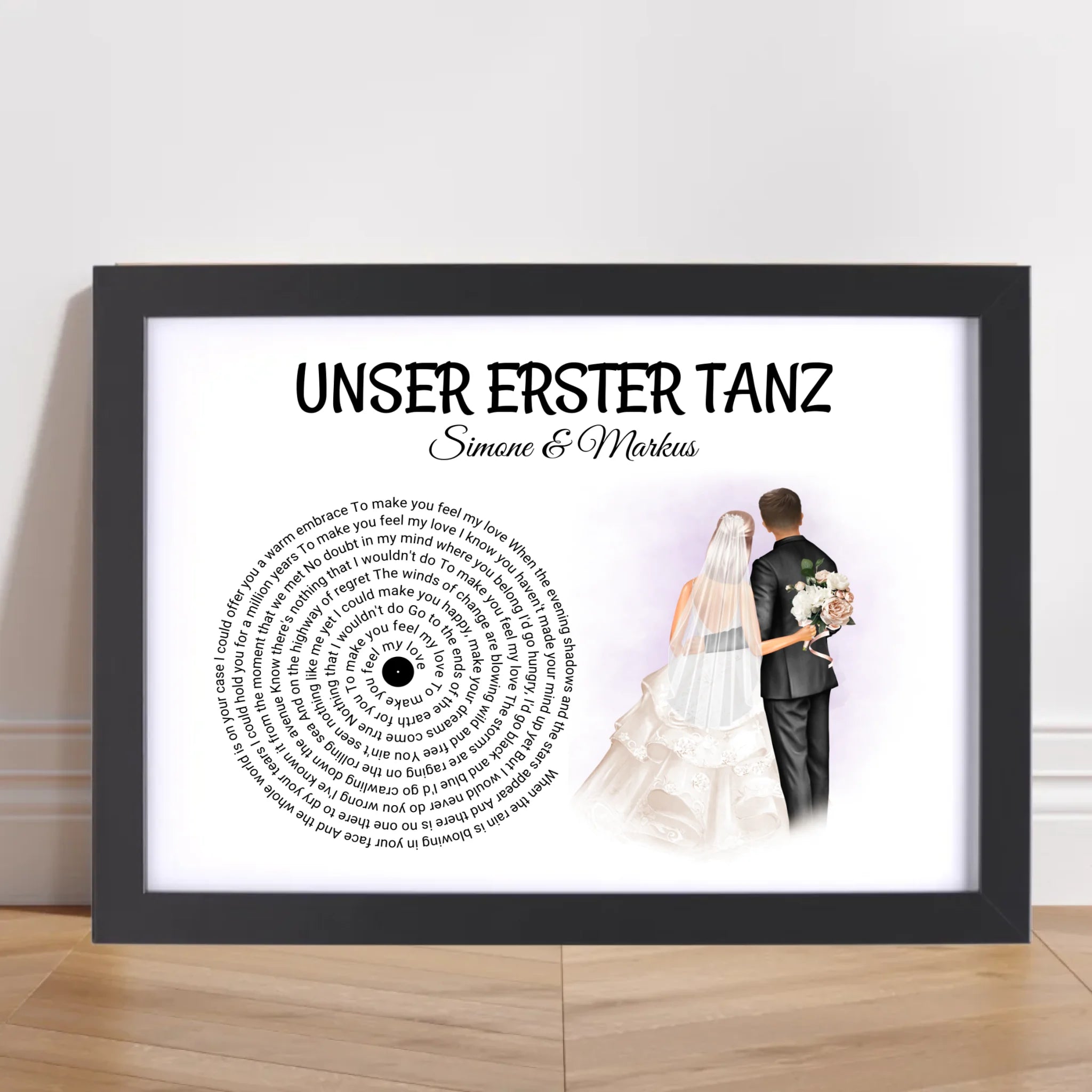Hochzeit erster Tanz Jahrestag & Hochzeitstag Jubiläum Andenken Bild Geschenk - Cantty