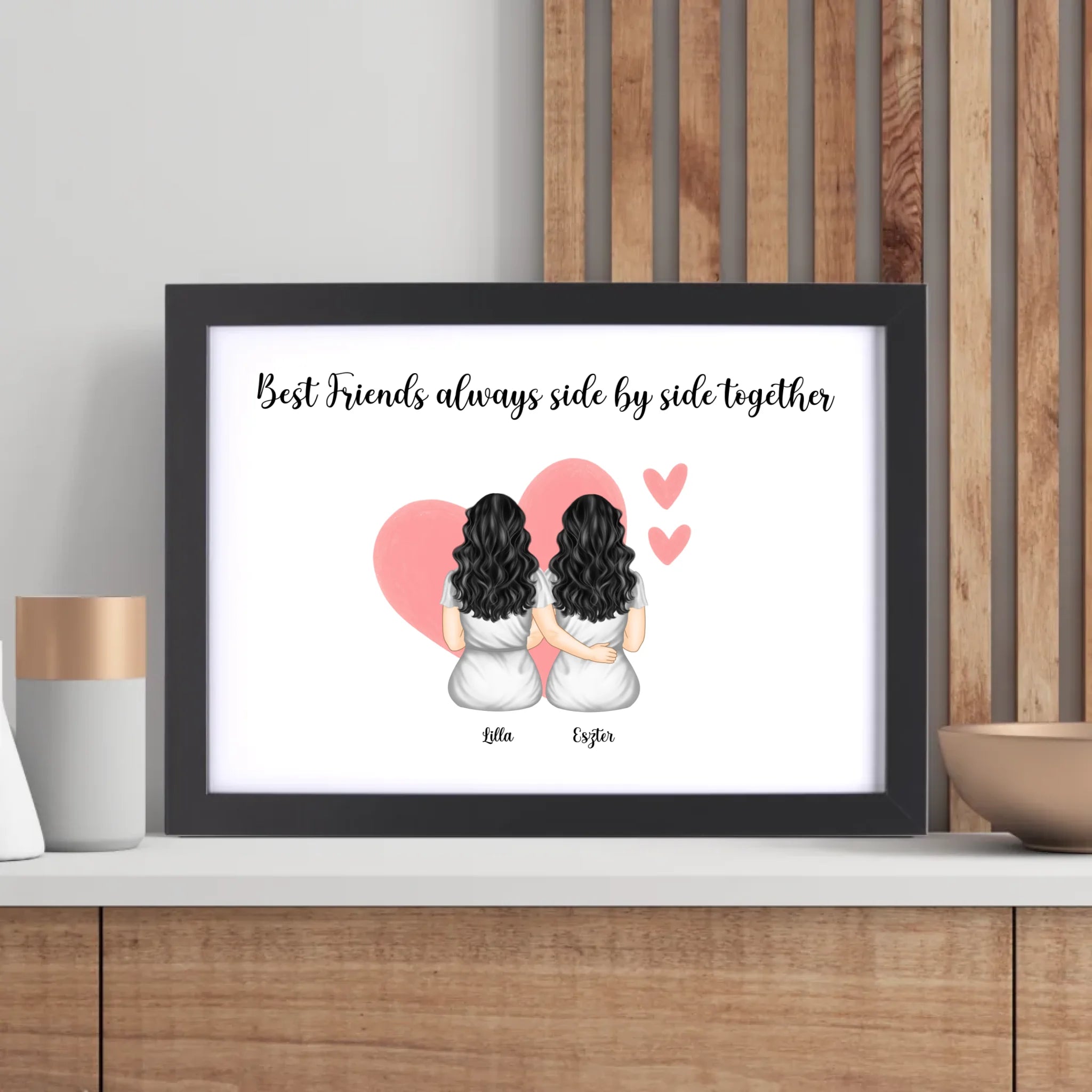 Beste Freunde Geschenk Freundschaftsbild Poster personalisiert - Cantty