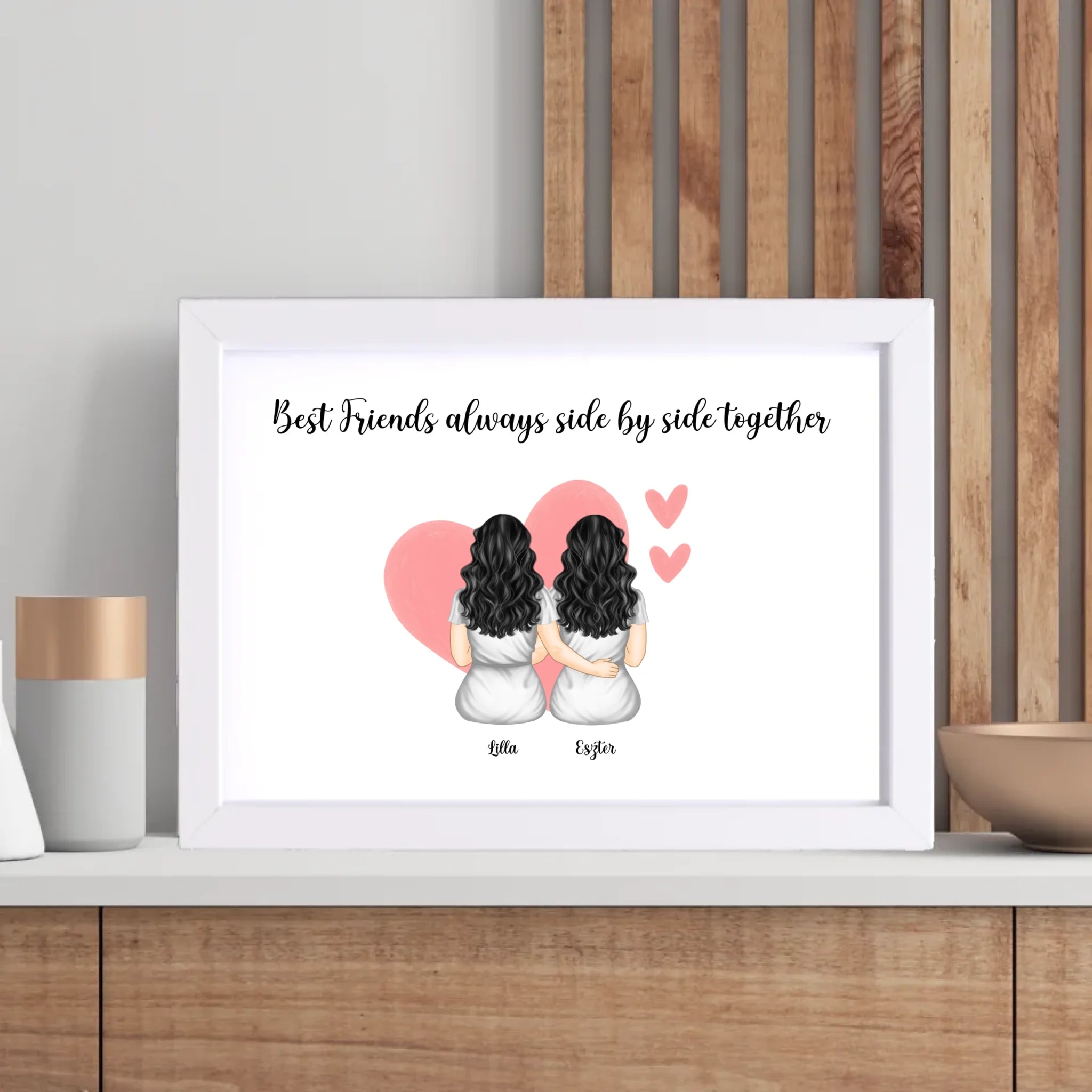 Beste Freunde Geschenk Freundschaftsbild Poster personalisiert - Cantty