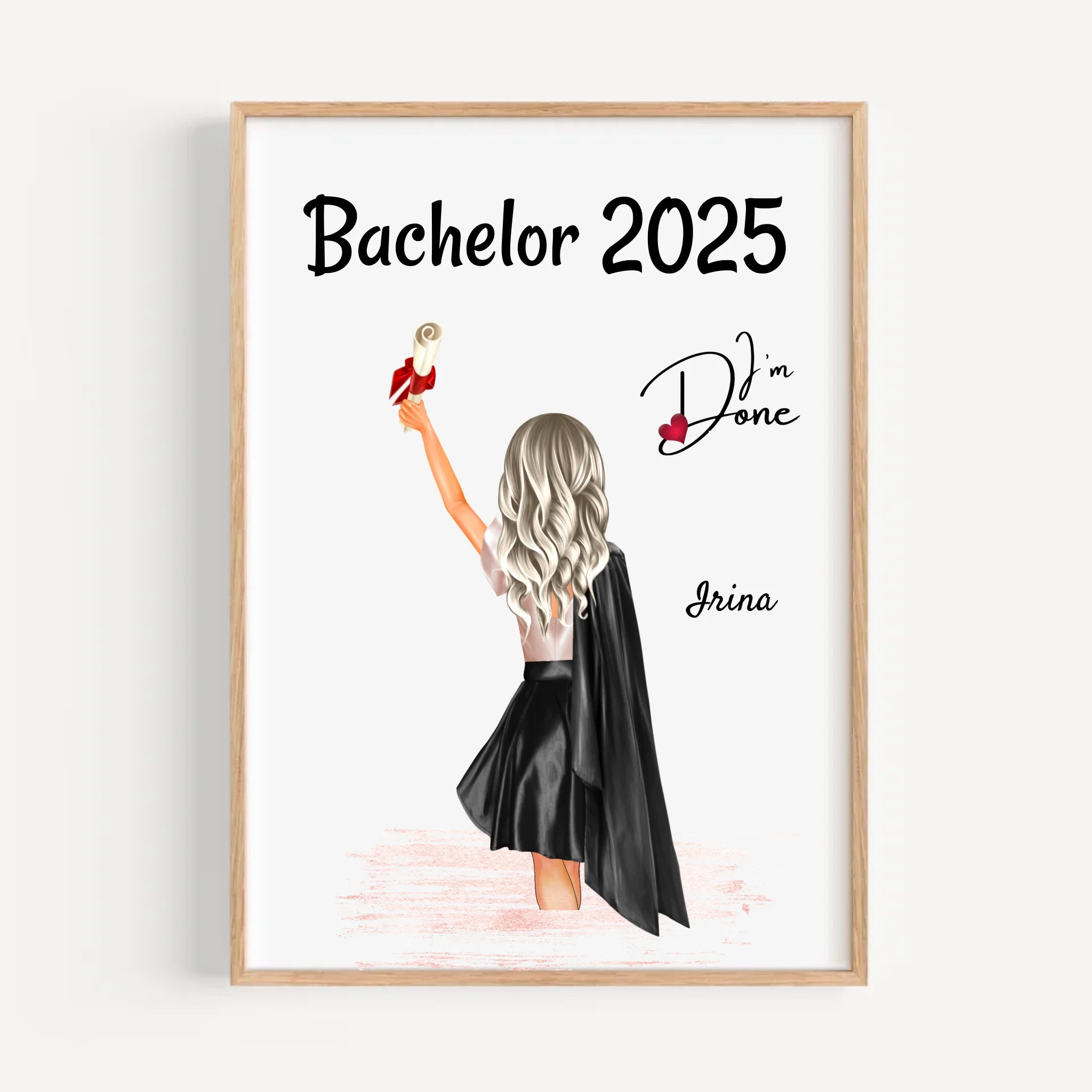 Poster Abschlussgeschenk Studium für Sie & Mädchen zum Master & Bachelor personalisiert - Cantty