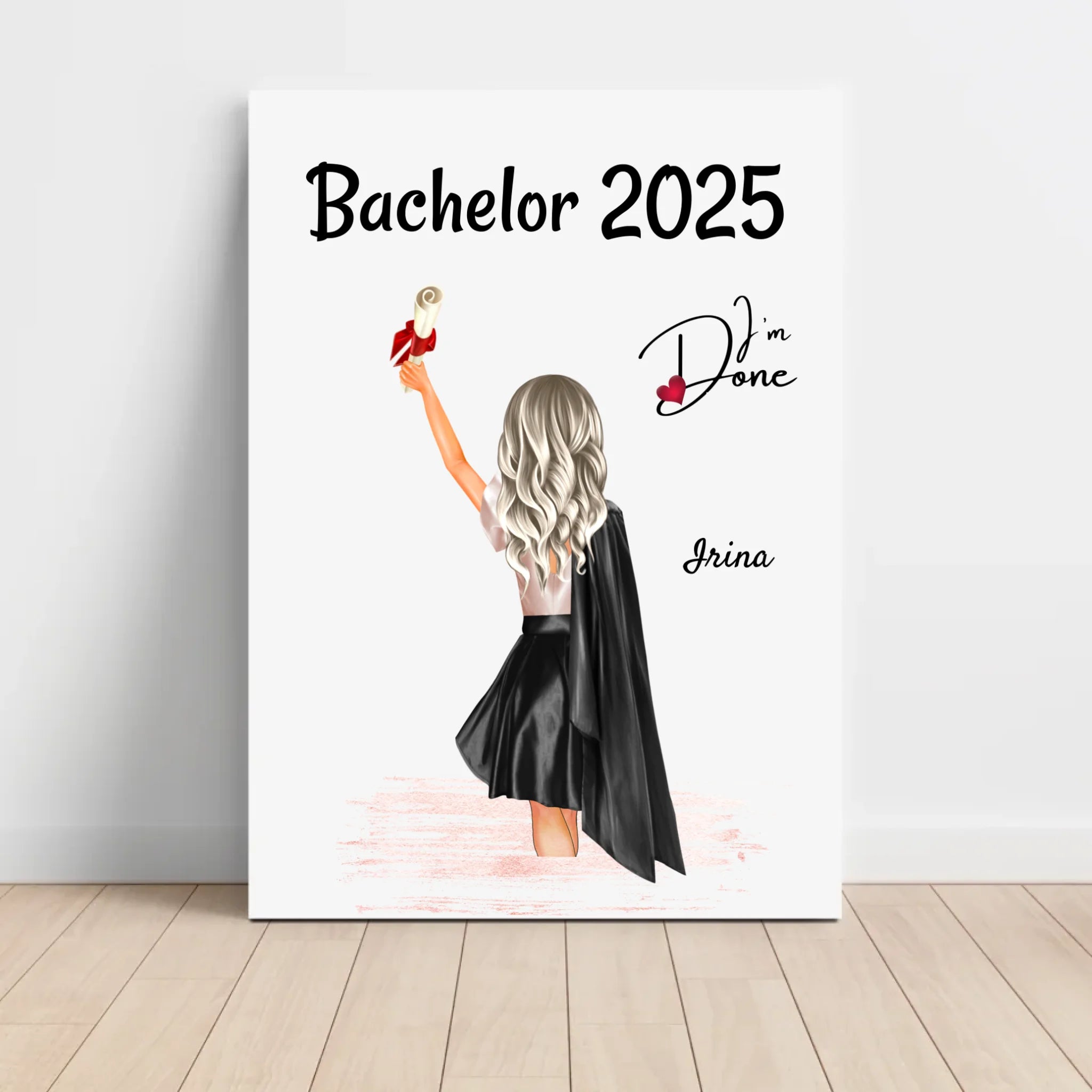 Poster Abschlussgeschenk Studium für Sie & Mädchen zum Master & Bachelor personalisiert - Cantty