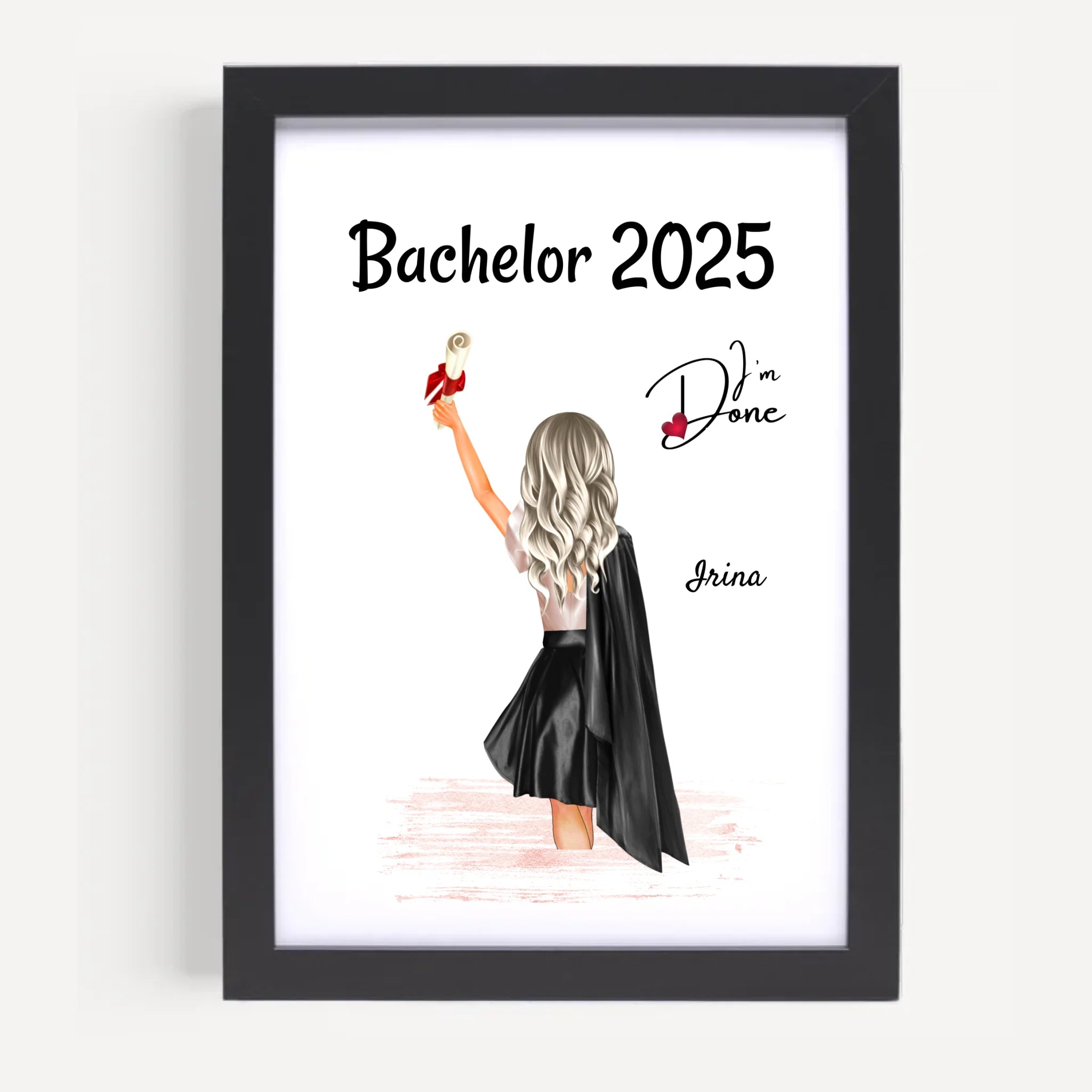 Poster Abschlussgeschenk Studium für Sie & Mädchen zum Master & Bachelor personalisiert - Cantty
