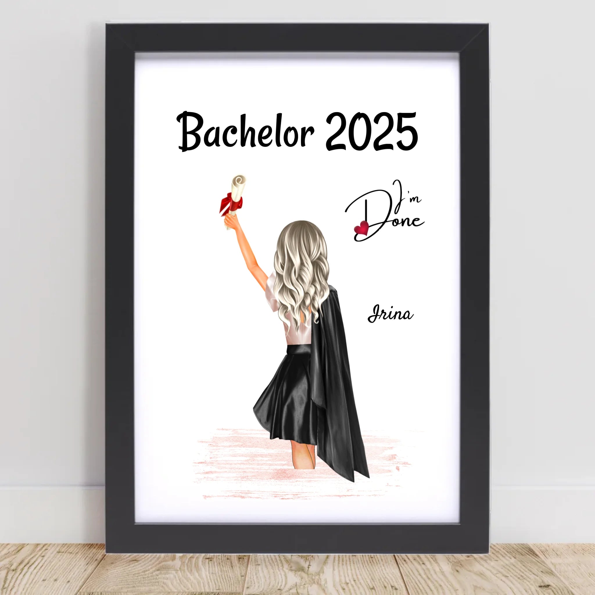 Poster Abschlussgeschenk Studium für Sie & Mädchen zum Master & Bachelor personalisiert - Cantty