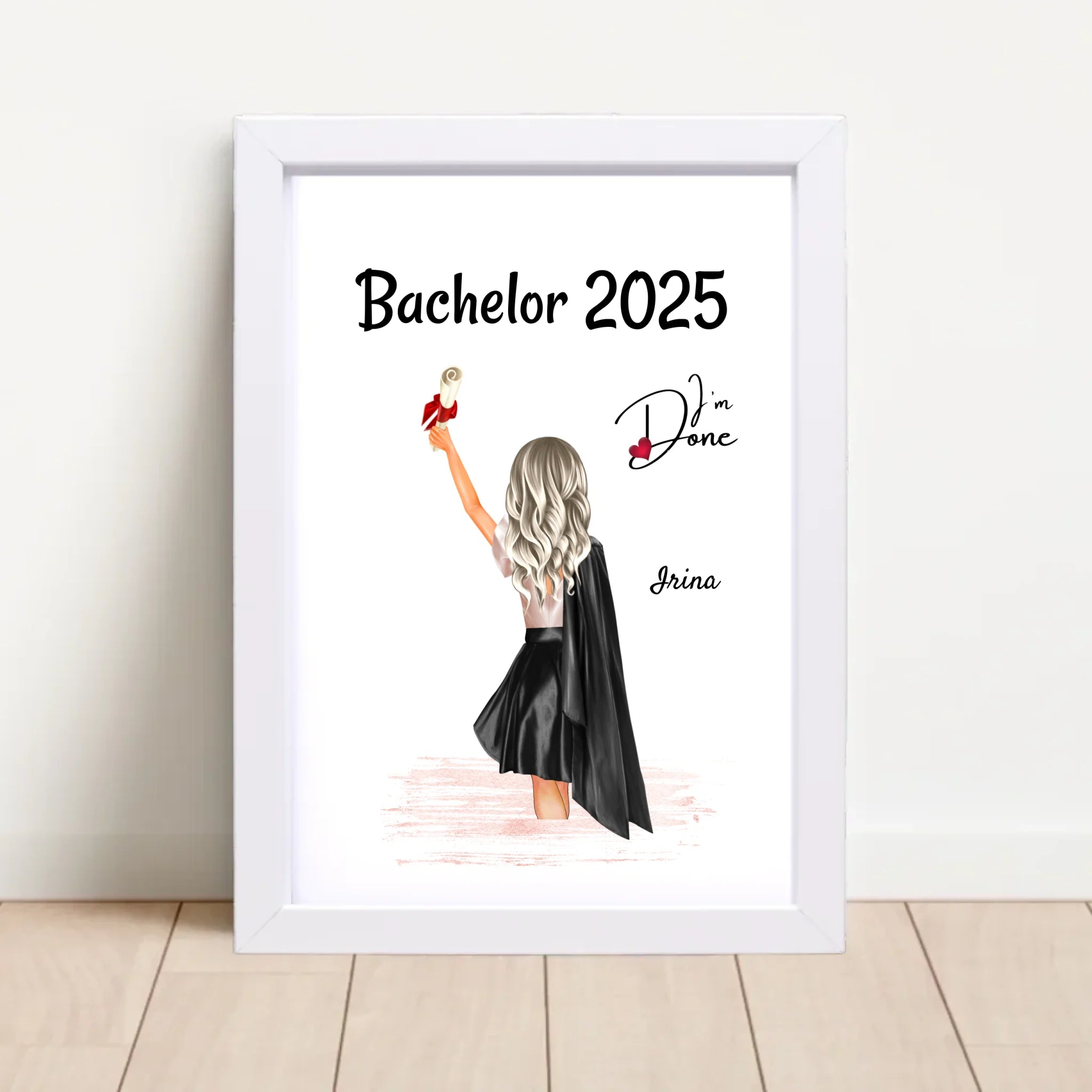 Poster Abschlussgeschenk Studium für Sie & Mädchen zum Master & Bachelor personalisiert - Cantty