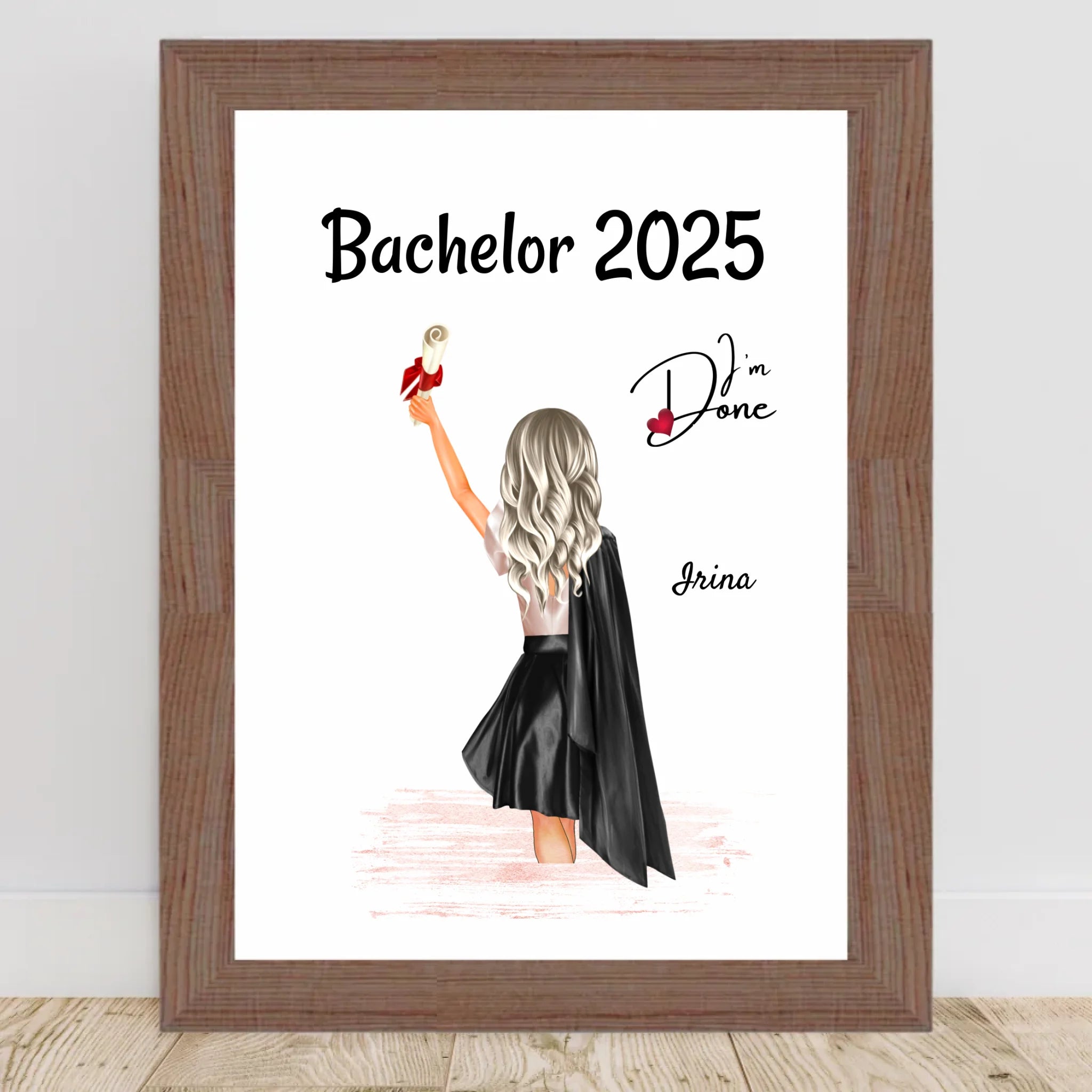 Poster Abschlussgeschenk Studium für Sie & Mädchen zum Master & Bachelor personalisiert - Cantty