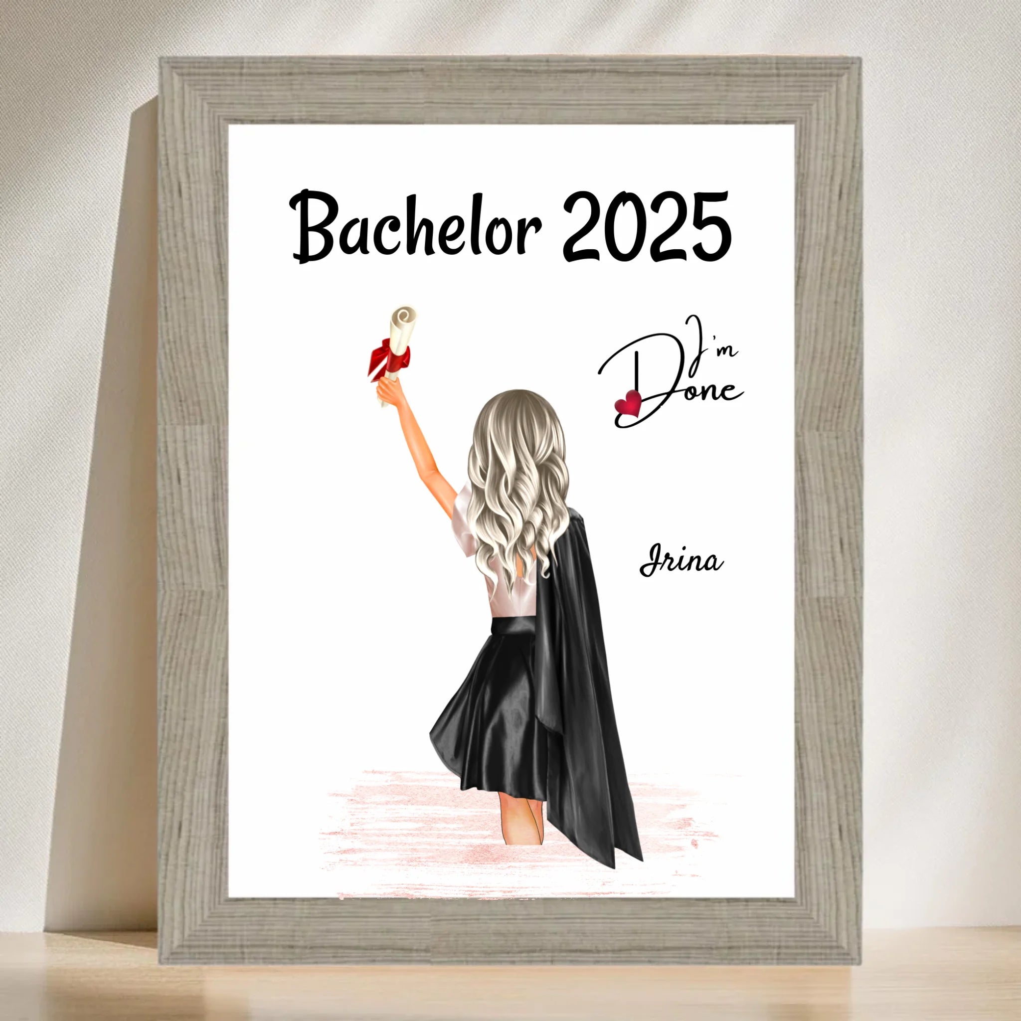 Poster Abschlussgeschenk Studium für Sie & Mädchen zum Master & Bachelor personalisiert - Cantty