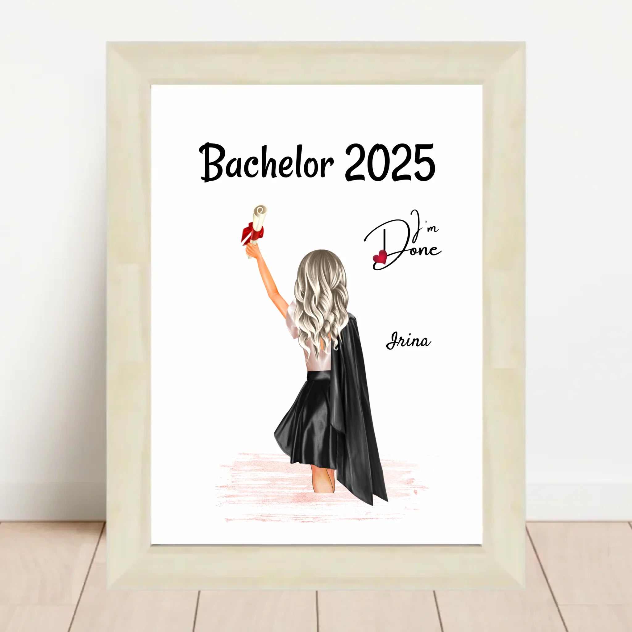 Poster Abschlussgeschenk Studium für Sie & Mädchen zum Master & Bachelor personalisiert - Cantty