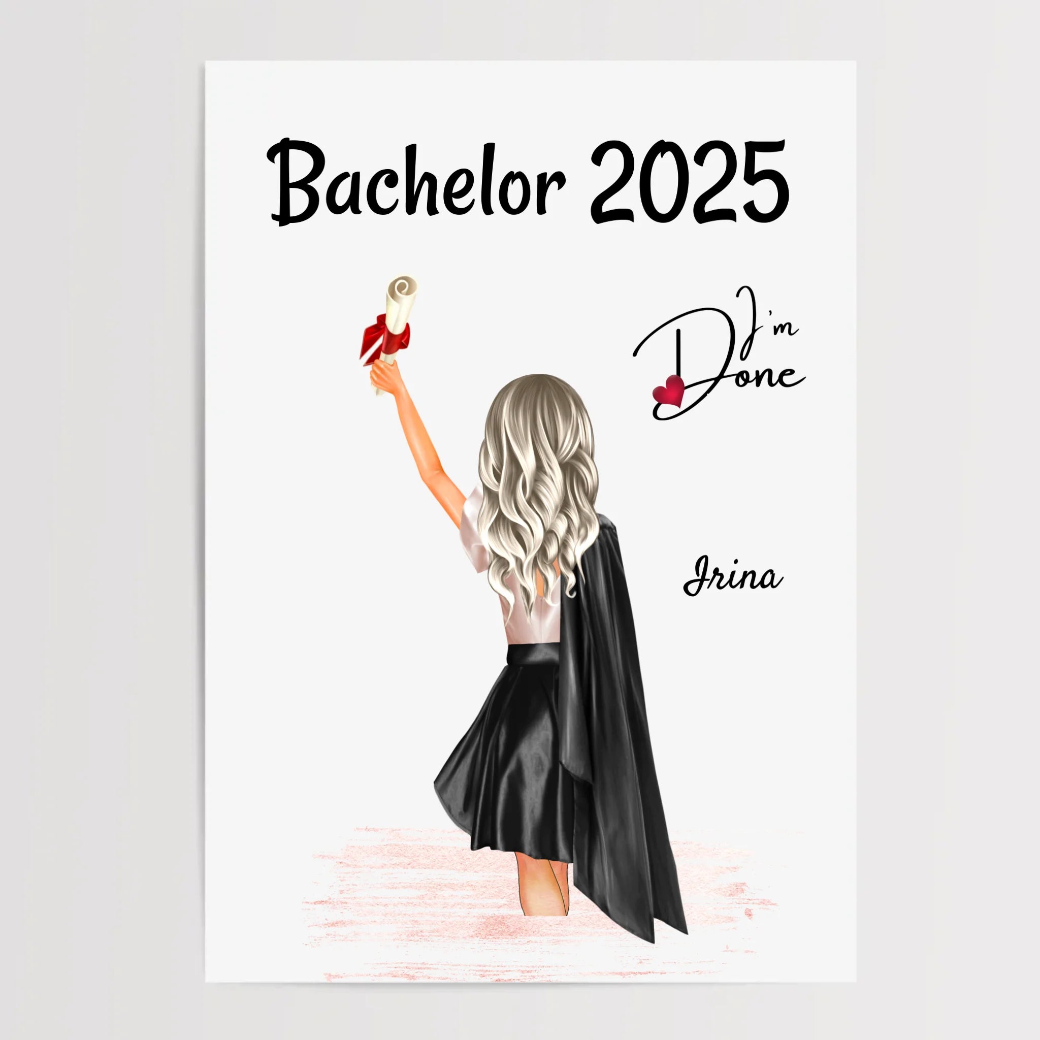 Poster Abschlussgeschenk Studium für Sie & Mädchen zum Master & Bachelor personalisiert - Cantty