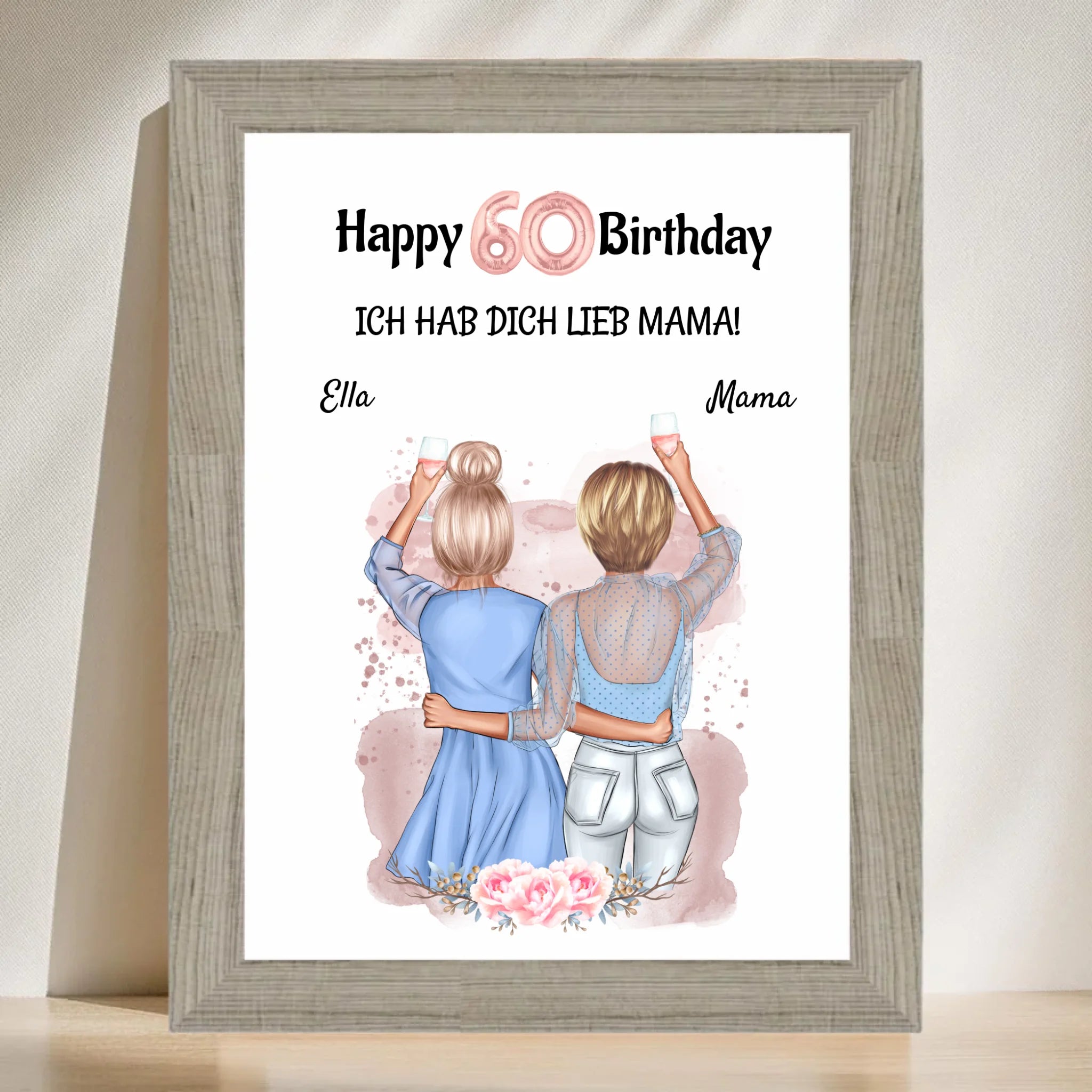 Mutter 60 Geburtstag Geschenk Poster personalisiert - Cantty