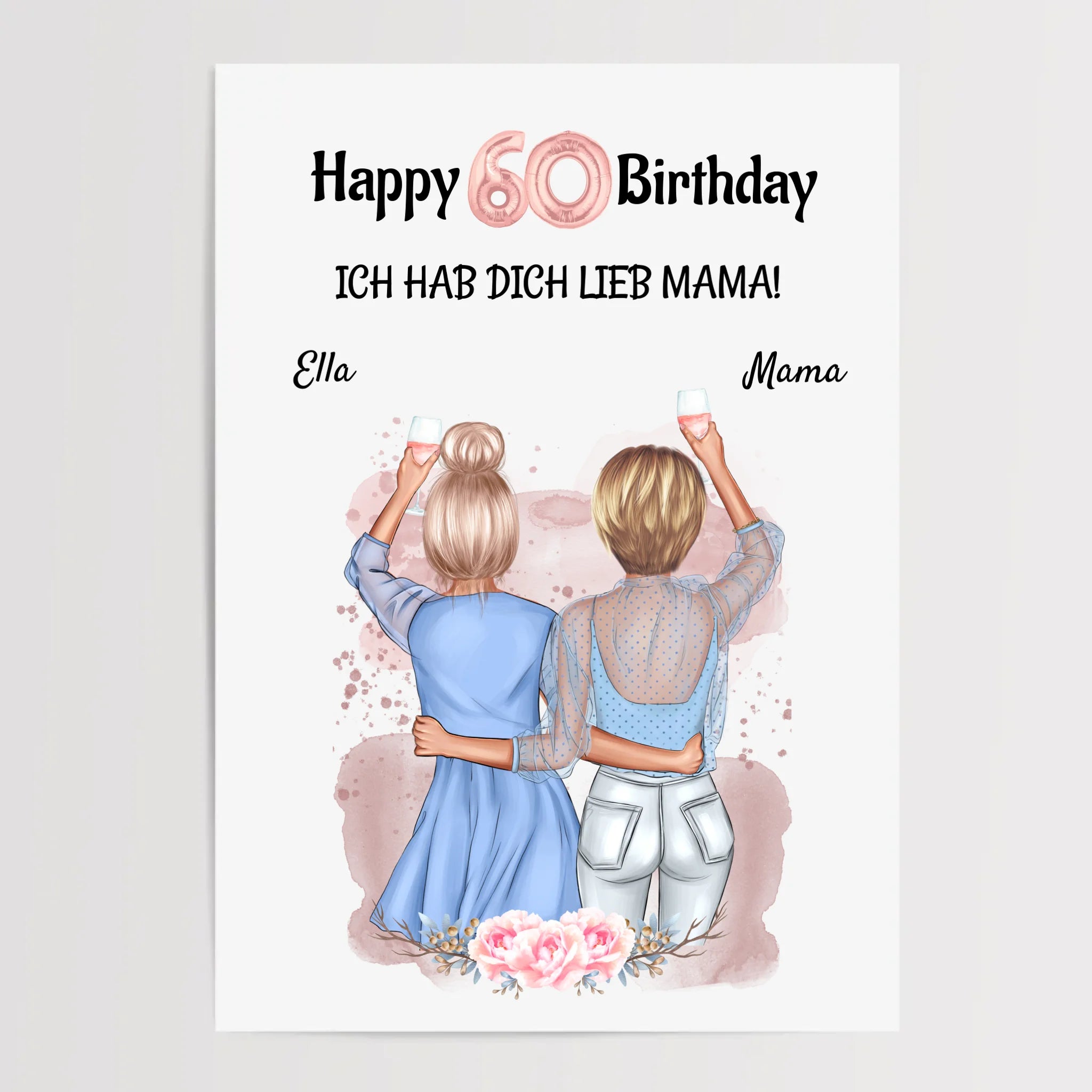Mutter 60 Geburtstag Geschenk Poster personalisiert - Cantty