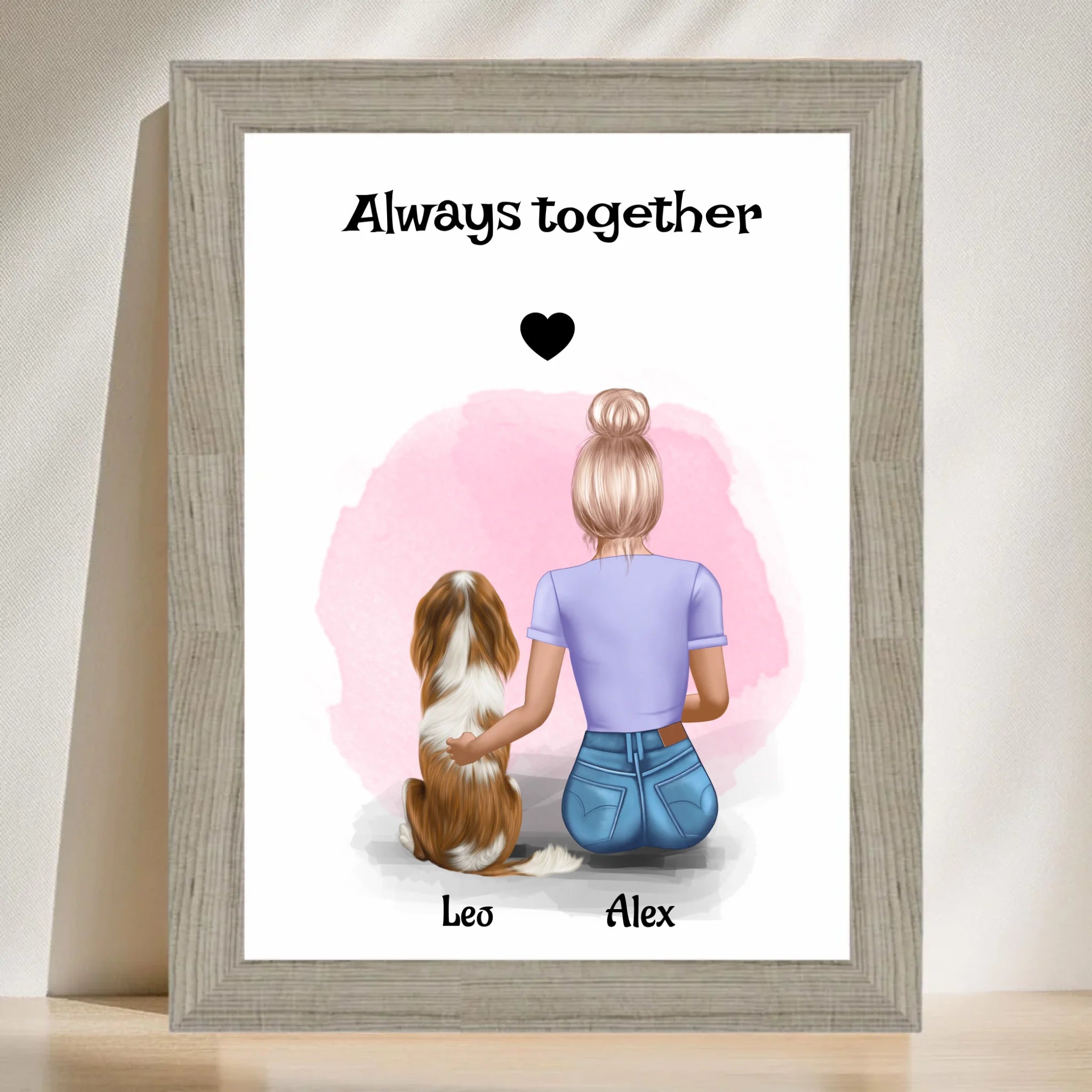 Beste Freundin Geschenk Bild mit Hund - Cantty