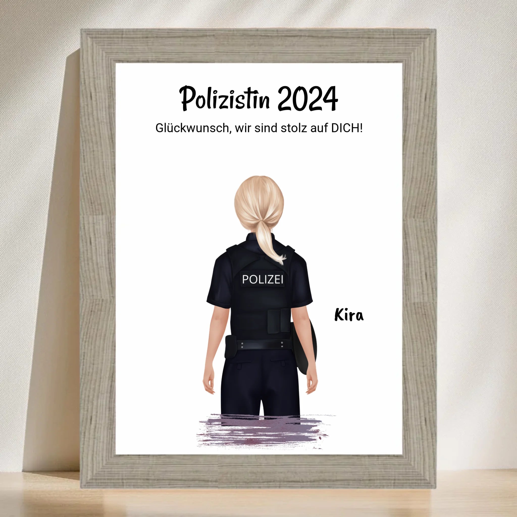 Polizistin bestandene Ausbildung Prüfung Bild Geschenk - Cantty