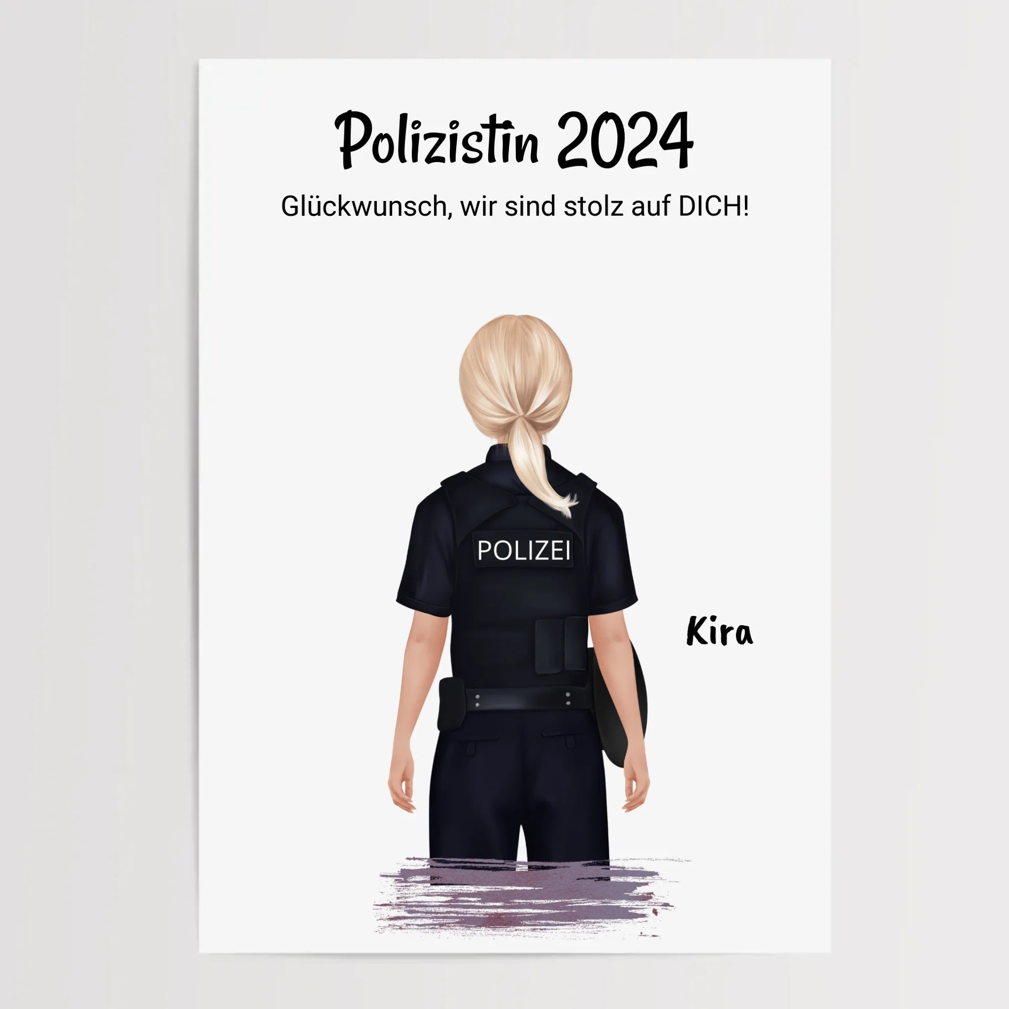 Polizistin bestandene Ausbildung Prüfung Bild Geschenk - Cantty