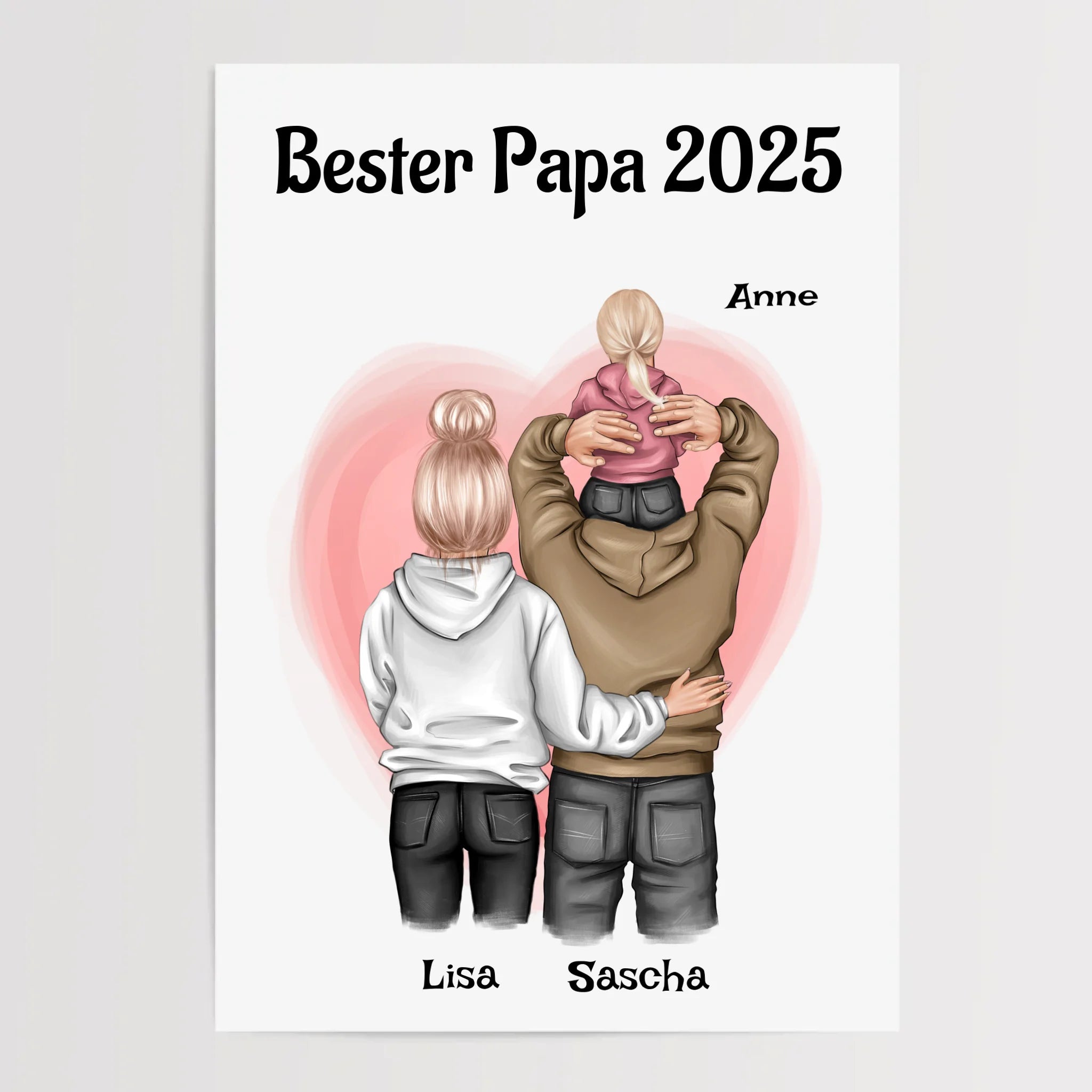 Erster Vatertagsgeschenk Familie Poster personalisiert - Cantty