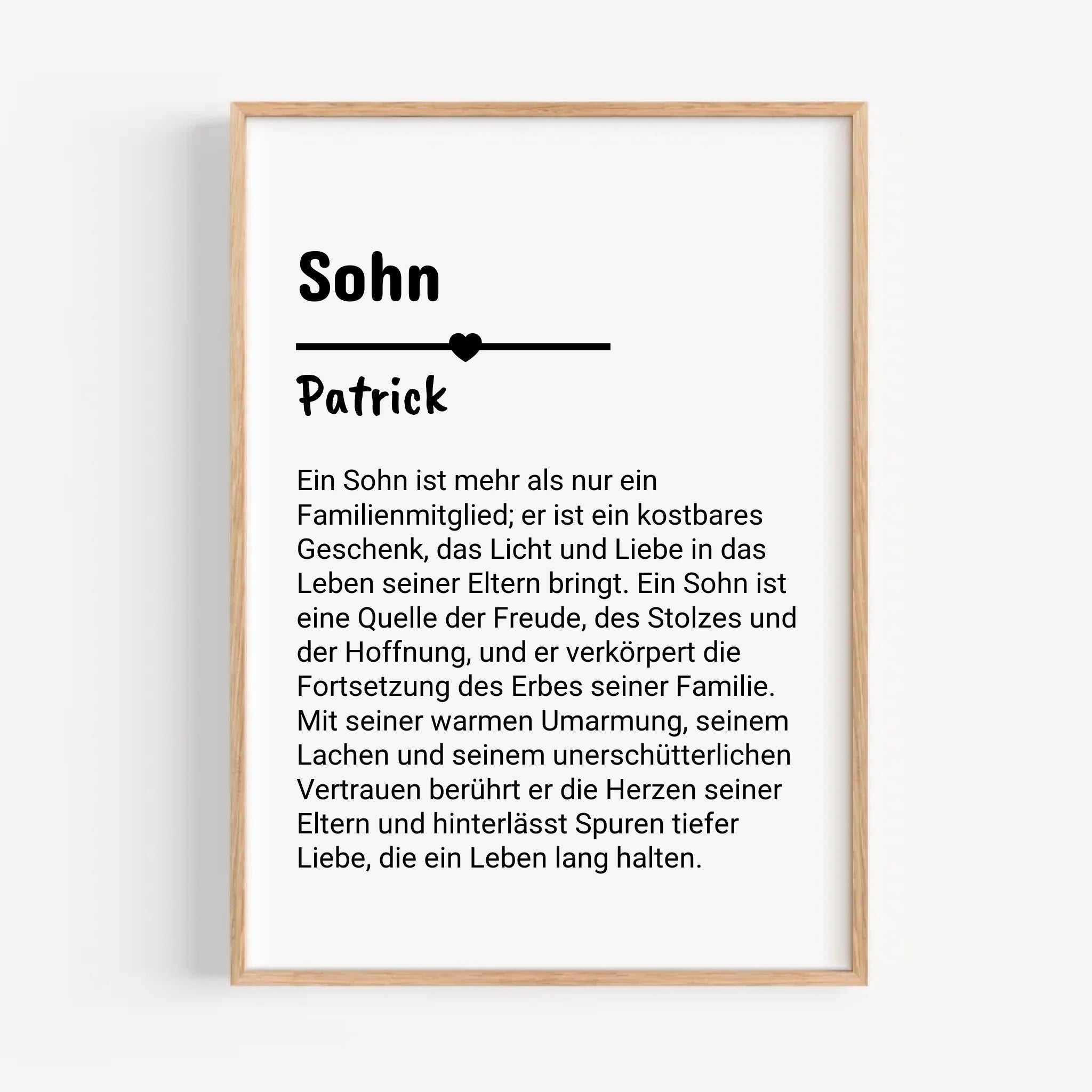 Sohn Definition Poster Geschenk personalisiert - Cantty