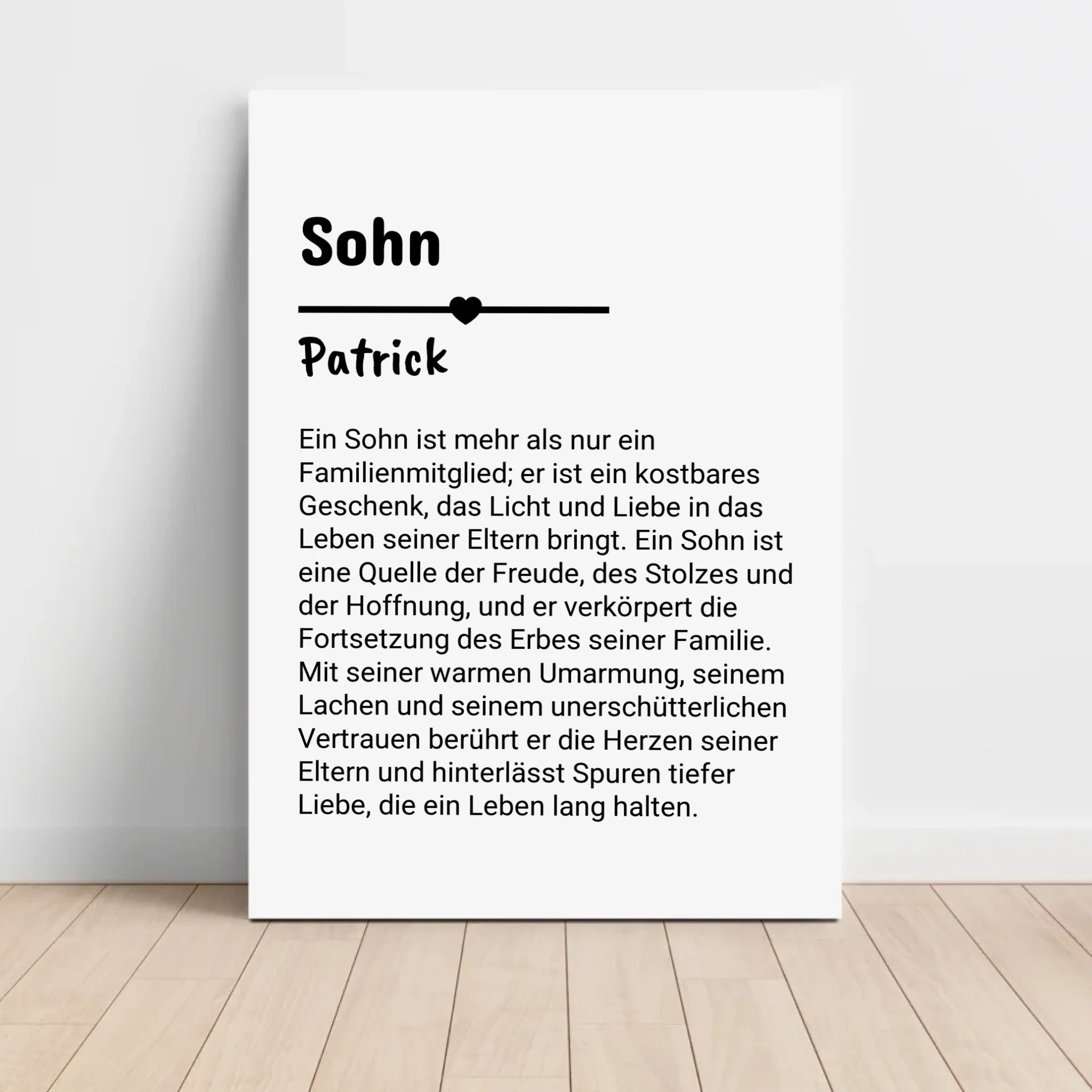 Sohn Definition Poster Geschenk personalisiert - Cantty