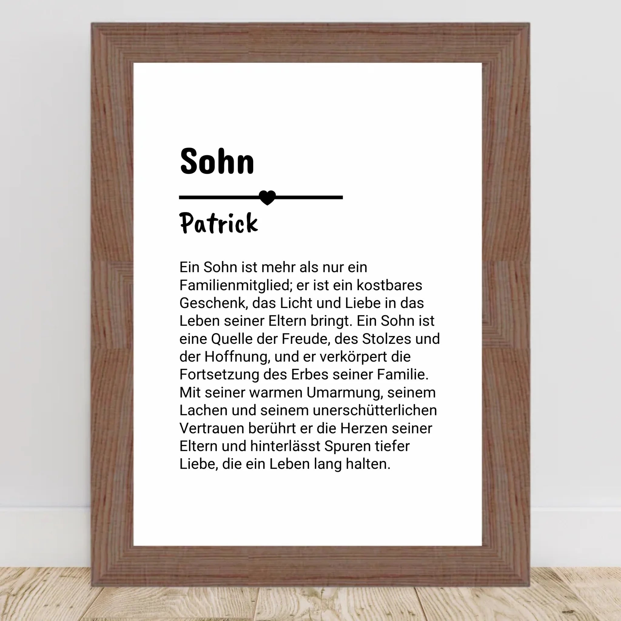 Sohn Definition Poster Geschenk personalisiert - Cantty