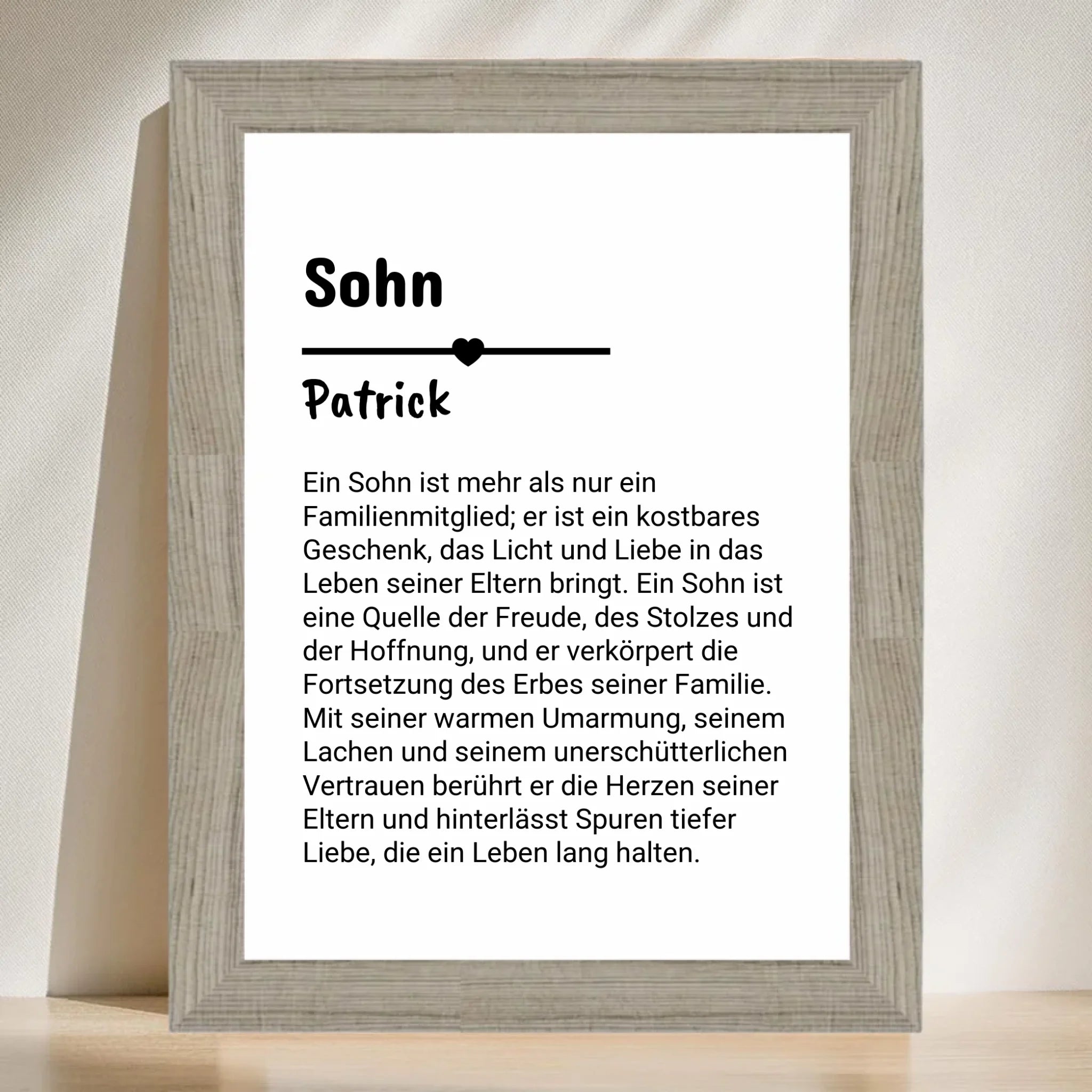 Sohn Definition Poster Geschenk personalisiert - Cantty