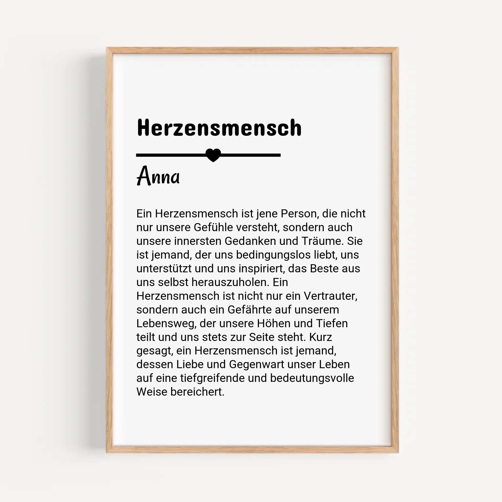 Herzensmensch Definition Poster Geschenk personalisiert - Cantty