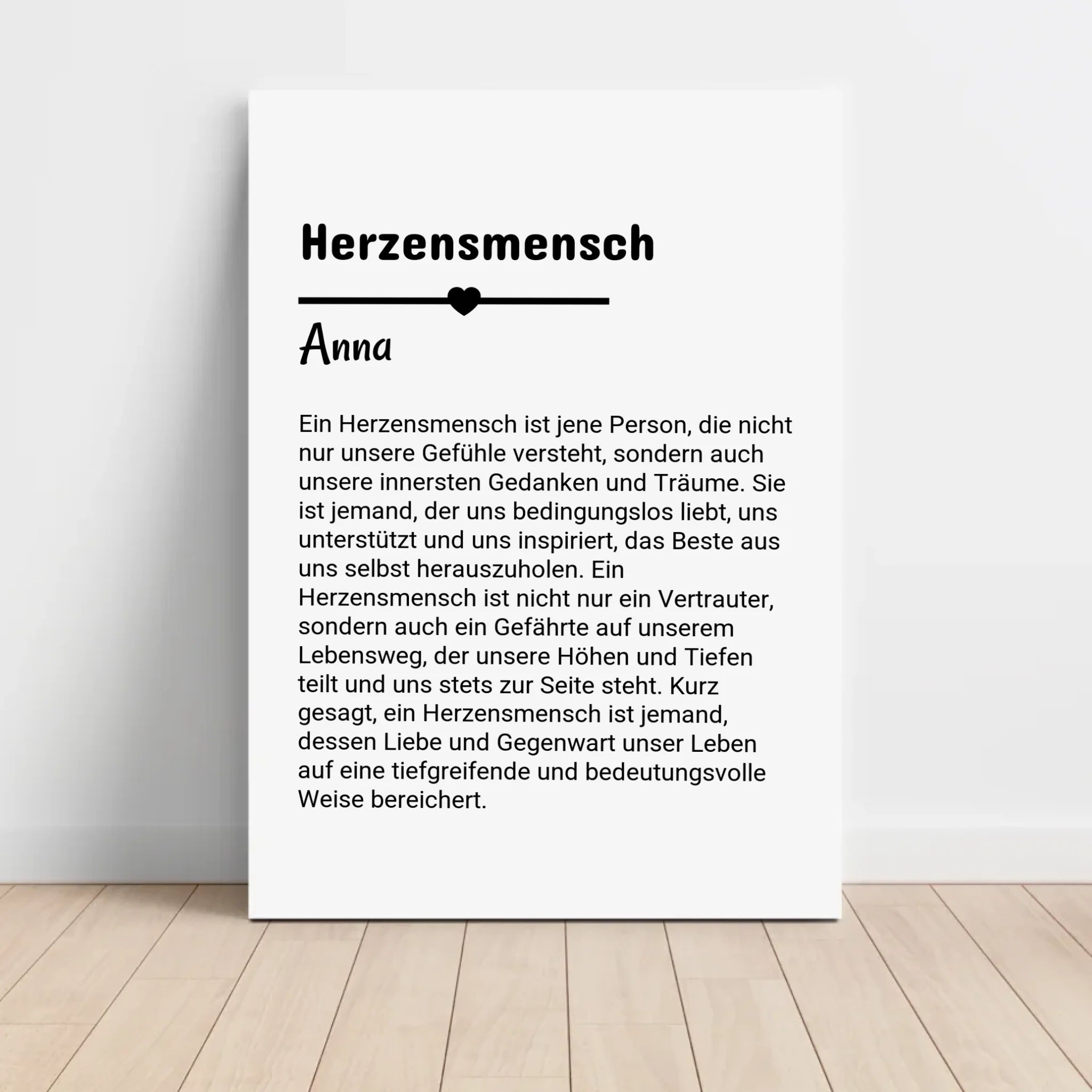 Herzensmensch Definition Poster Geschenk personalisiert - Cantty