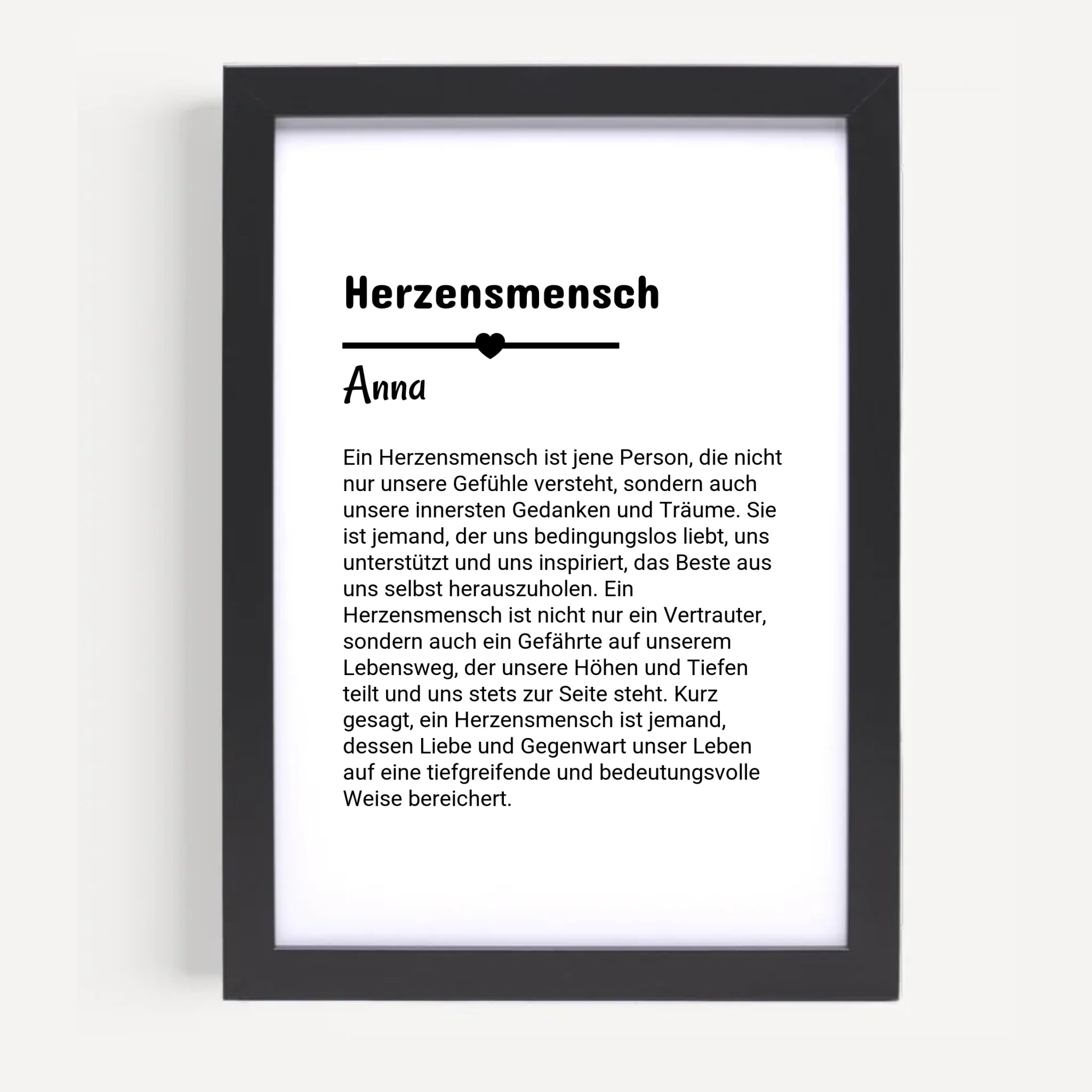 Herzensmensch Definition Poster Geschenk personalisiert - Cantty