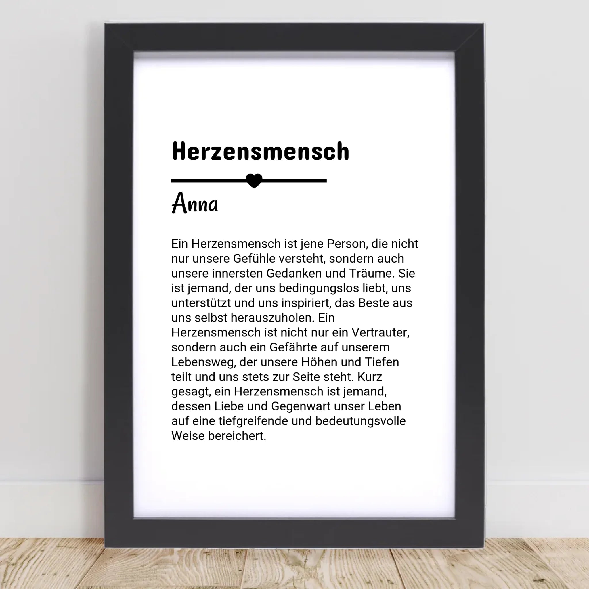 Herzensmensch Definition Poster Geschenk personalisiert - Cantty