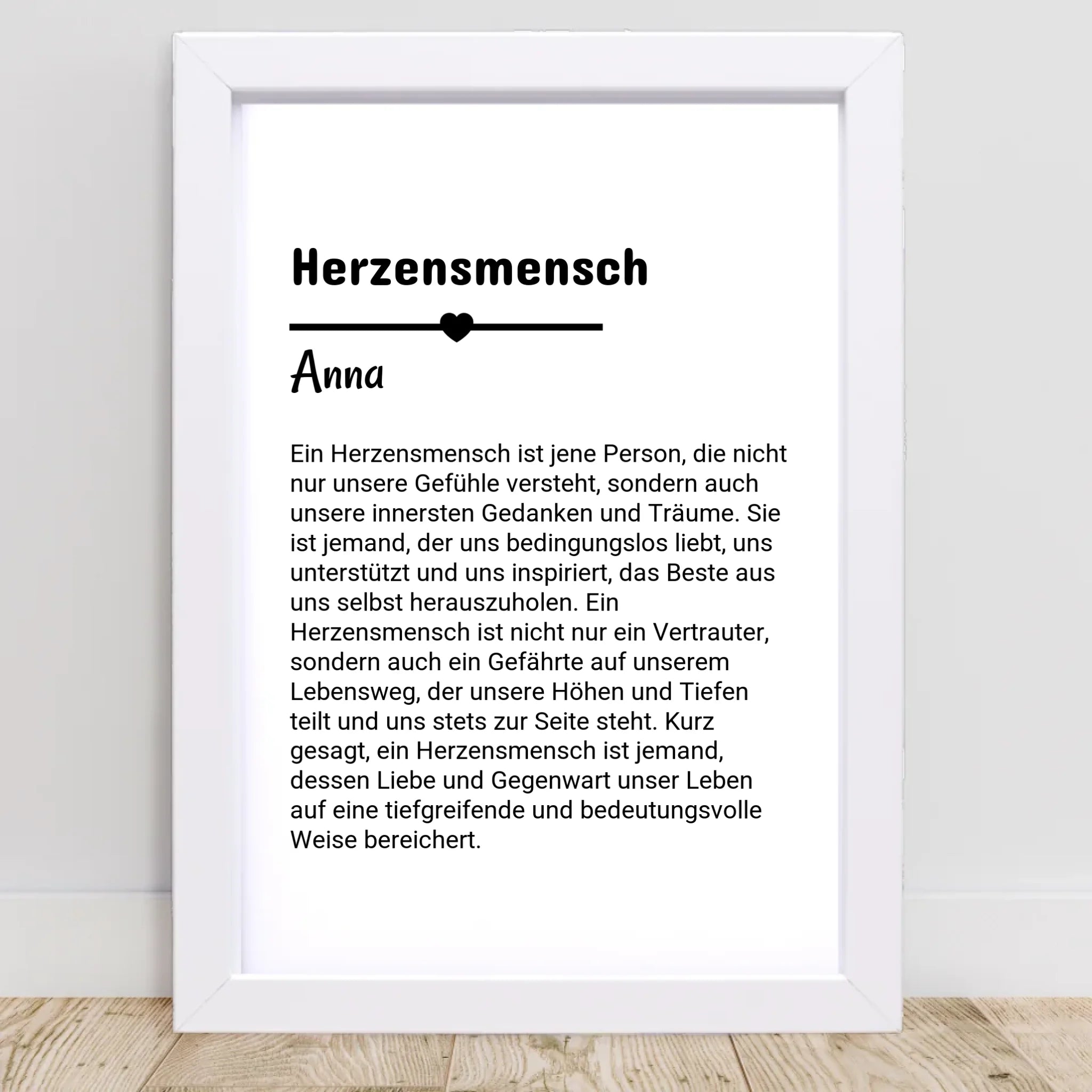 Herzensmensch Definition Poster Geschenk personalisiert - Cantty
