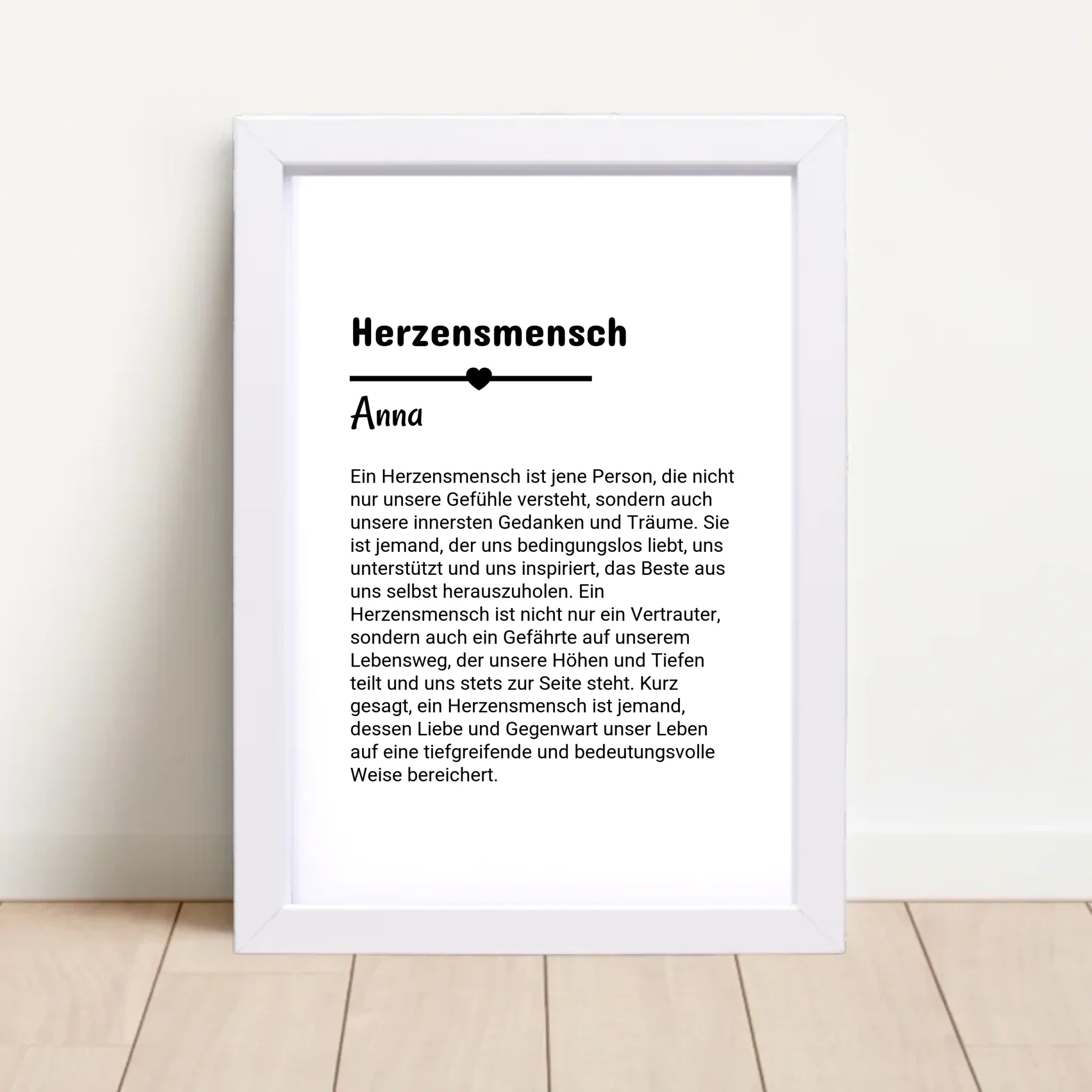 Herzensmensch Definition Poster Geschenk personalisiert - Cantty