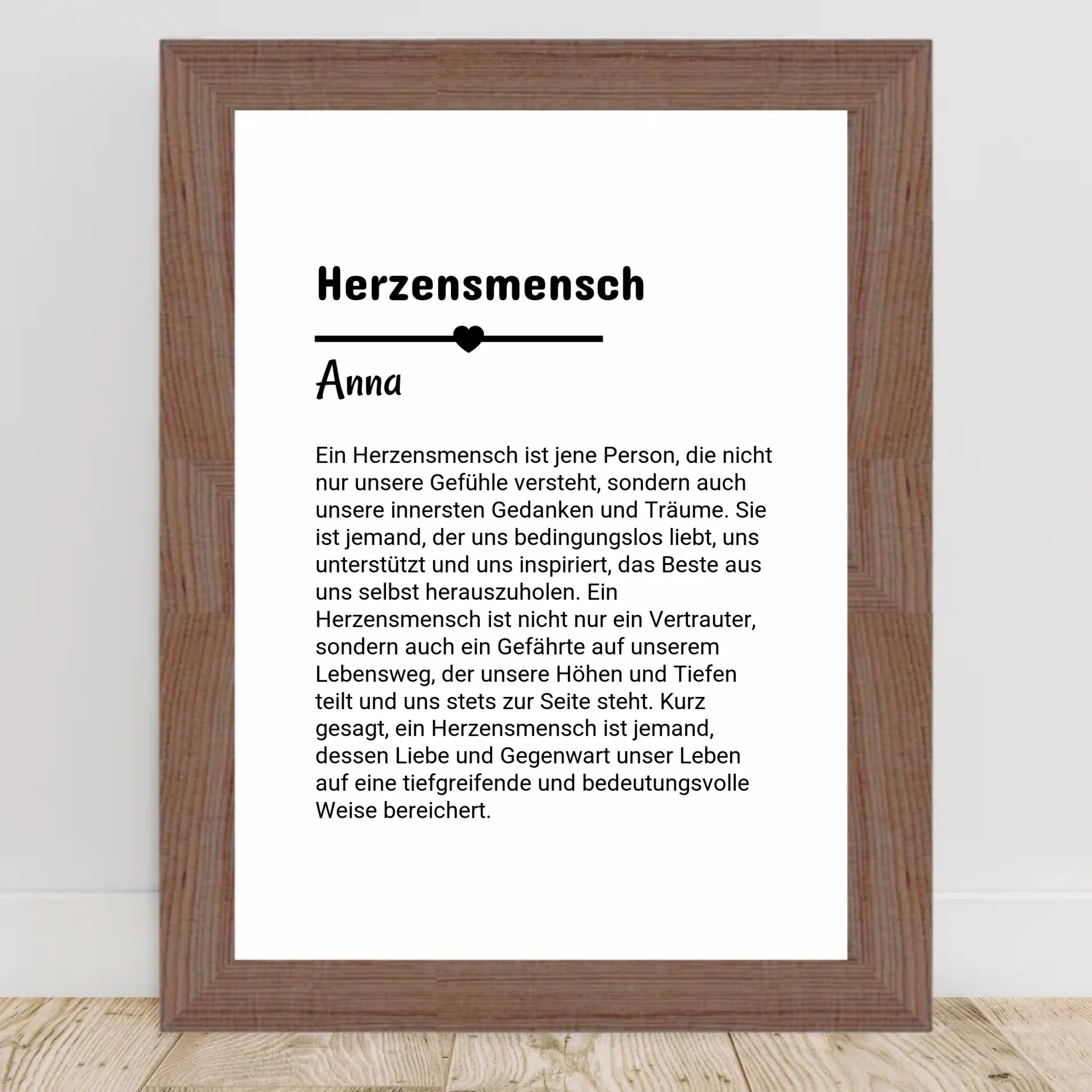 Herzensmensch Definition Poster Geschenk personalisiert - Cantty