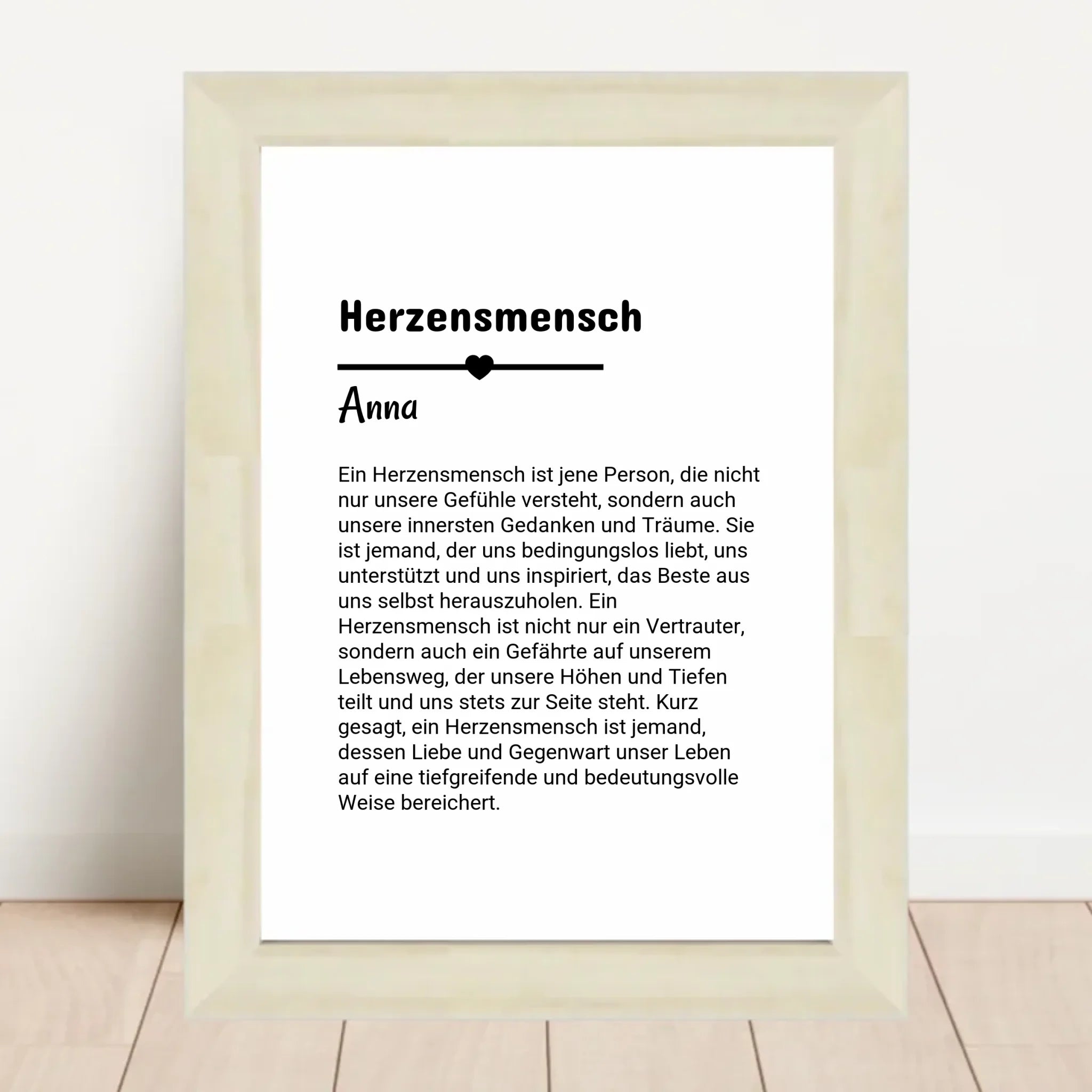 Herzensmensch Definition Poster Geschenk personalisiert - Cantty