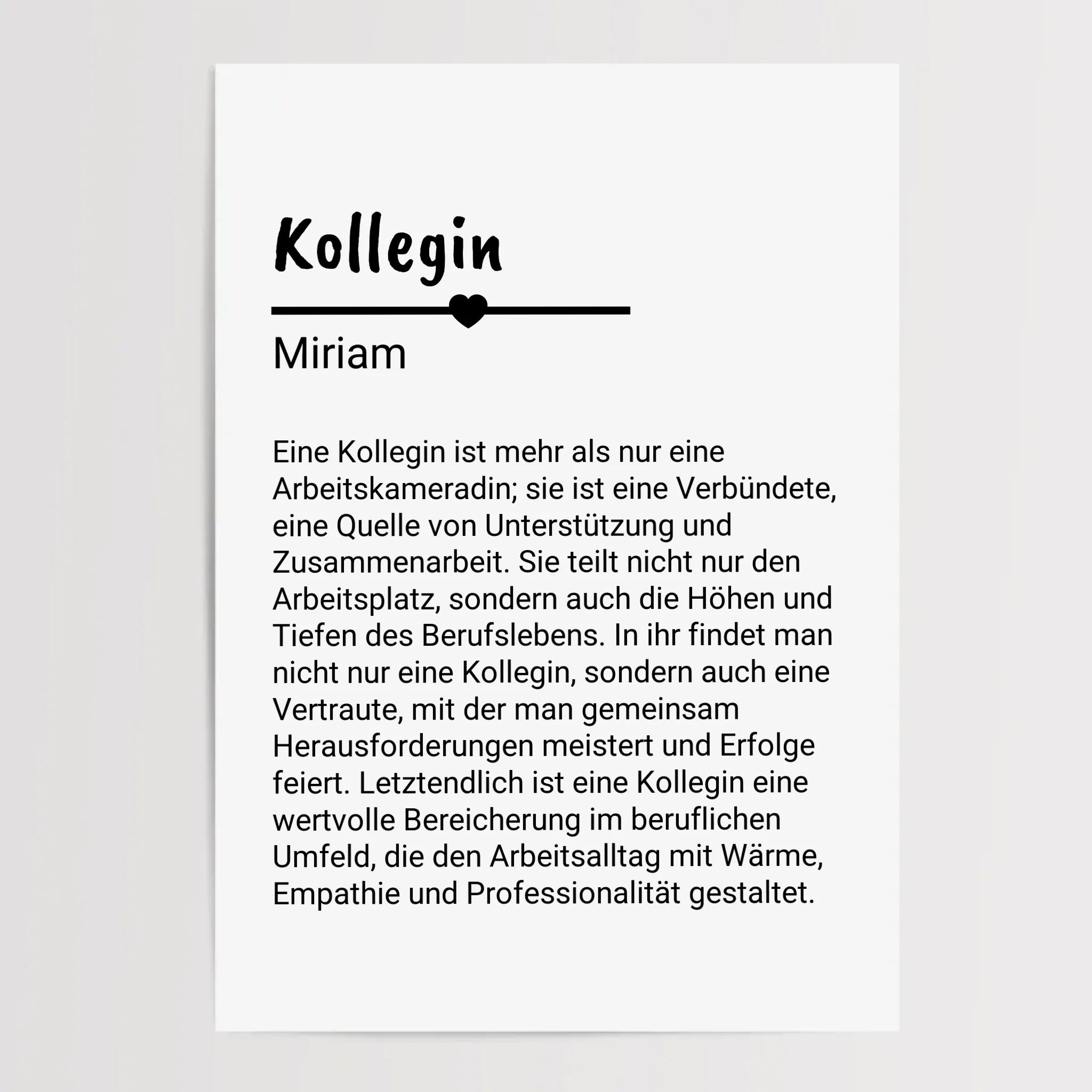 Kollegin Definition Poster Geschenk personalisiert - Cantty