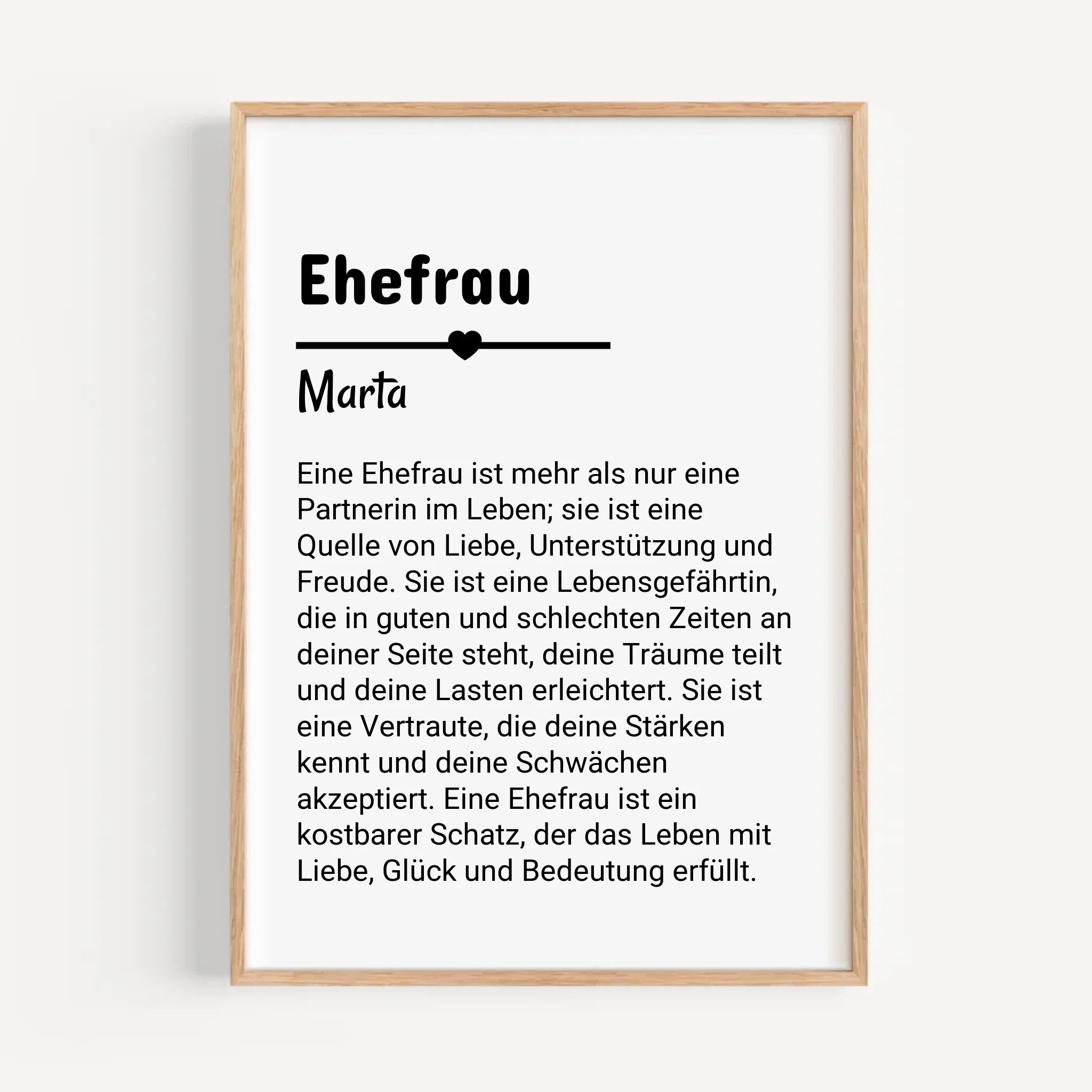 Ehefrau Defintion Poster Geschenk personalisiert - Cantty