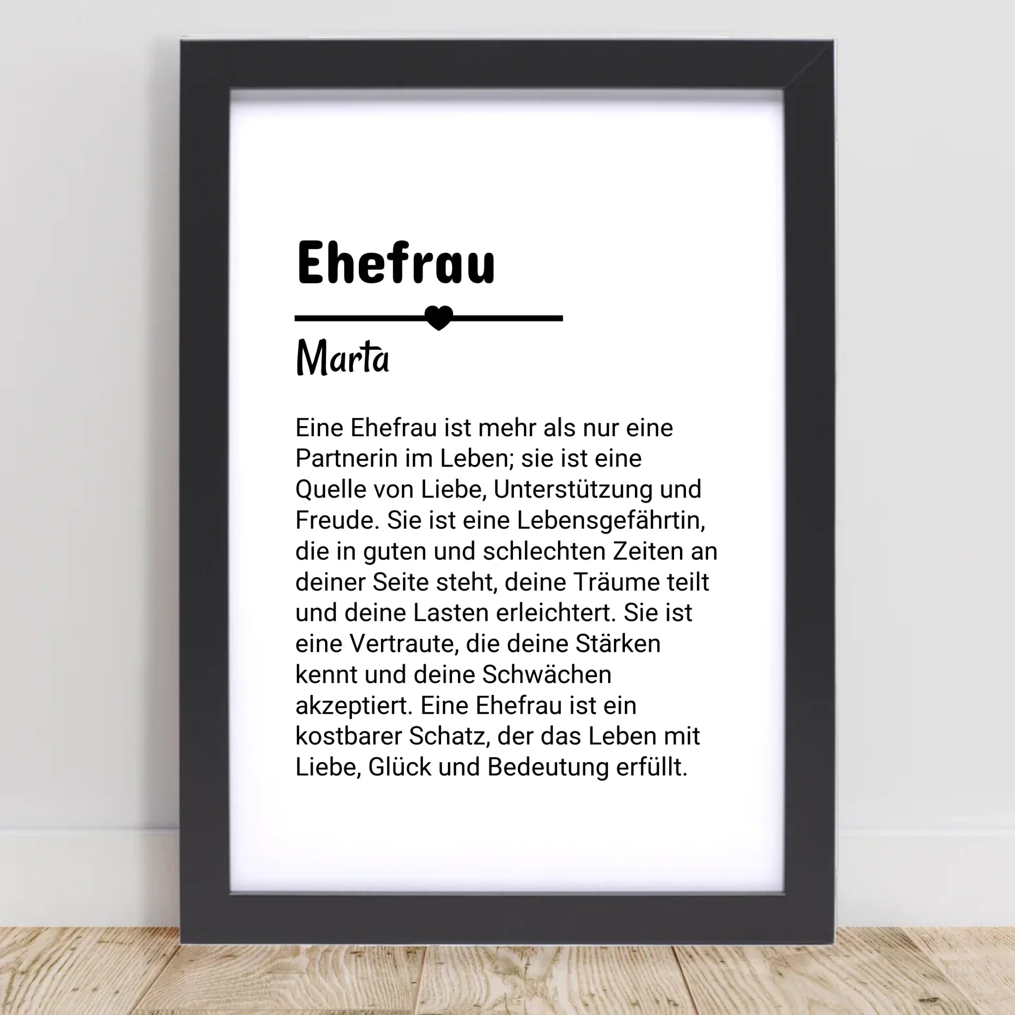 Ehefrau Defintion Poster Geschenk personalisiert - Cantty