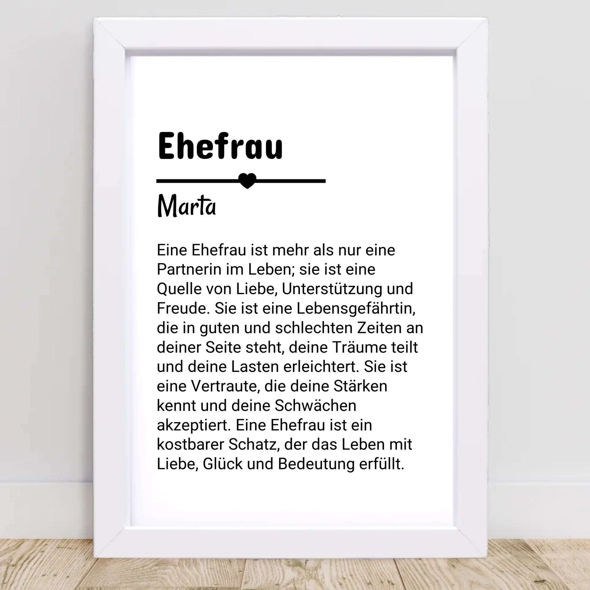 Ehefrau Defintion Poster Geschenk personalisiert - Cantty