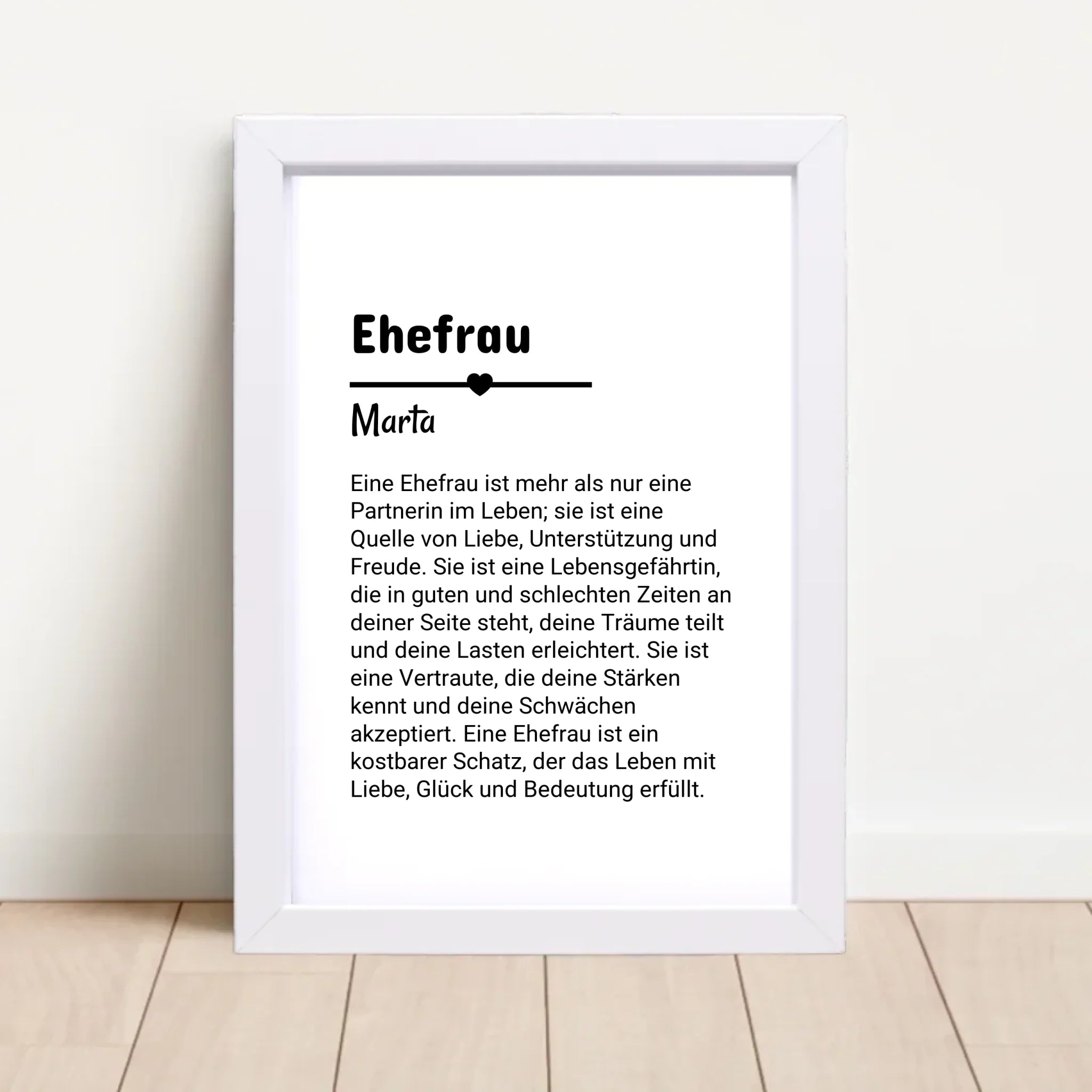 Ehefrau Defintion Poster Geschenk personalisiert - Cantty
