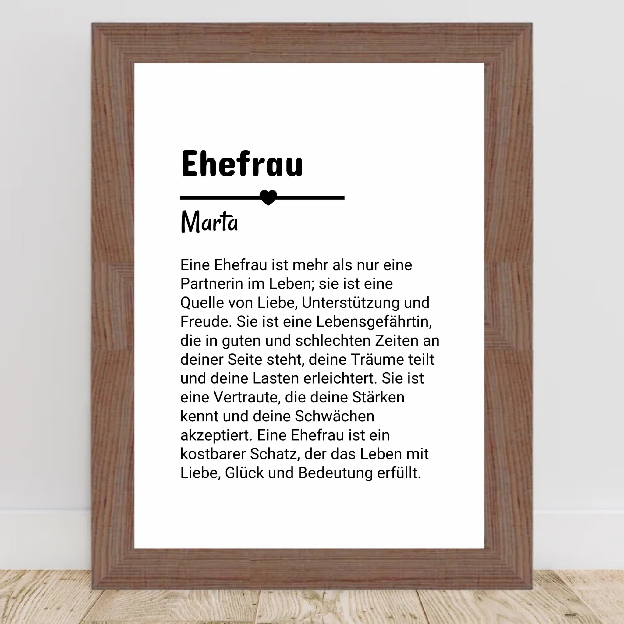Ehefrau Defintion Poster Geschenk personalisiert - Cantty