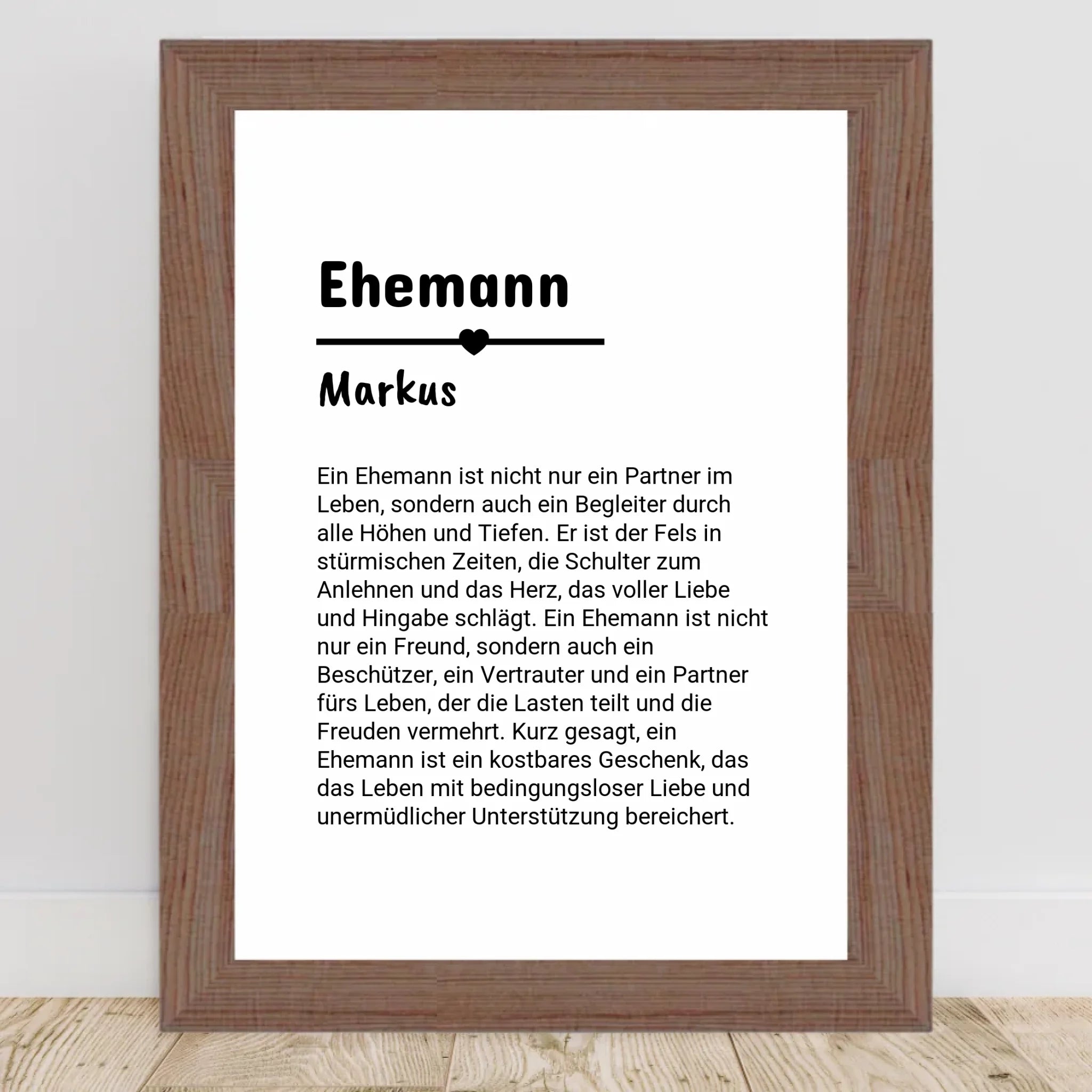 Ehemann Definition Poster Geschenk personalisiert - Cantty