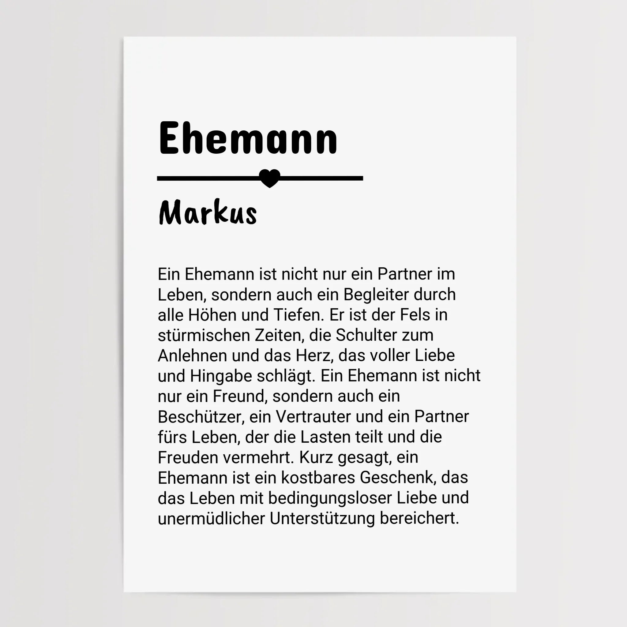 Ehemann Definition Poster Geschenk personalisiert - Cantty