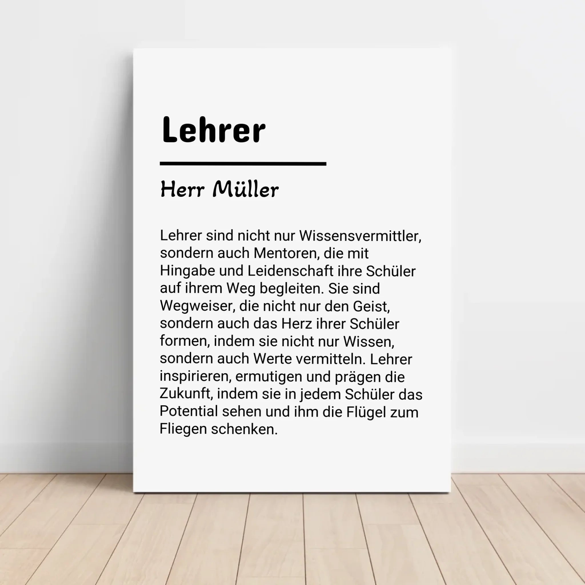 Lehrer Definition Poster Geschenk personalisiert - Cantty