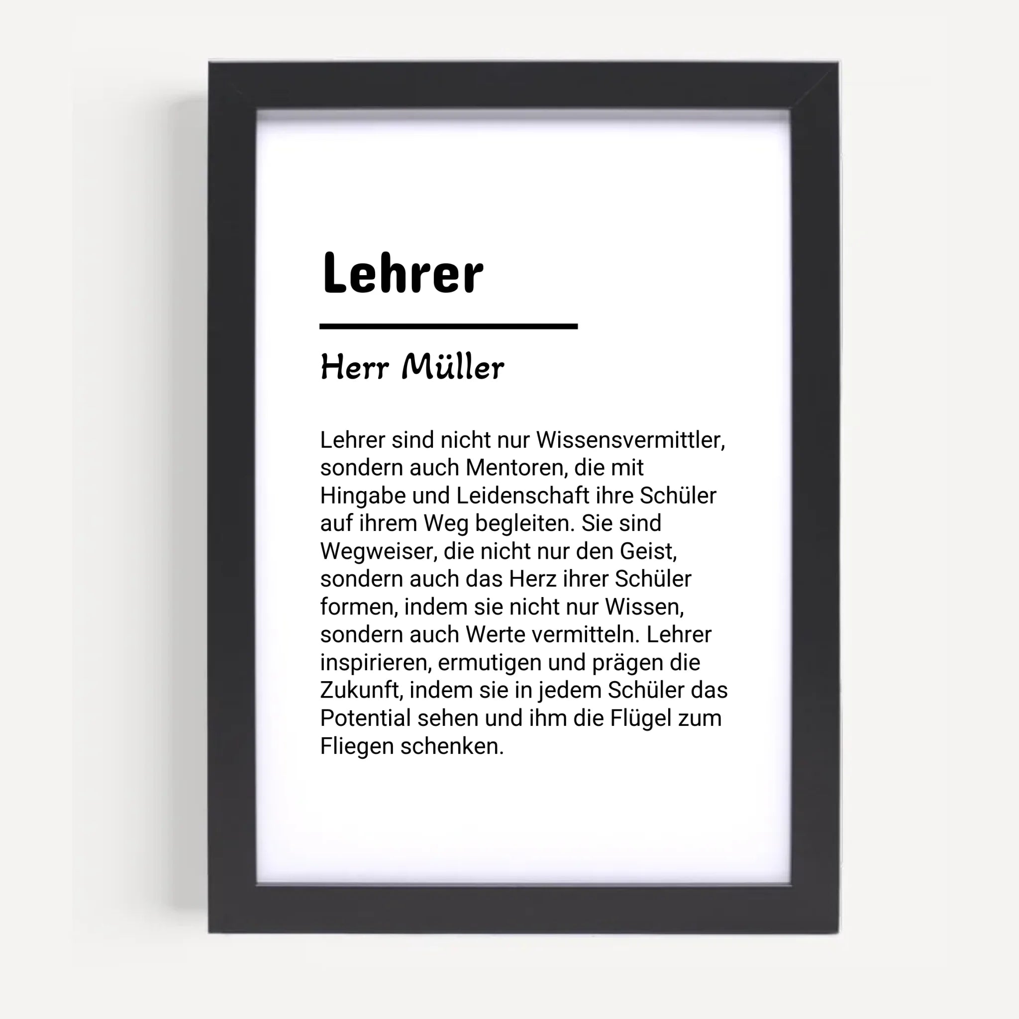 Lehrer Definition Poster Geschenk personalisiert - Cantty