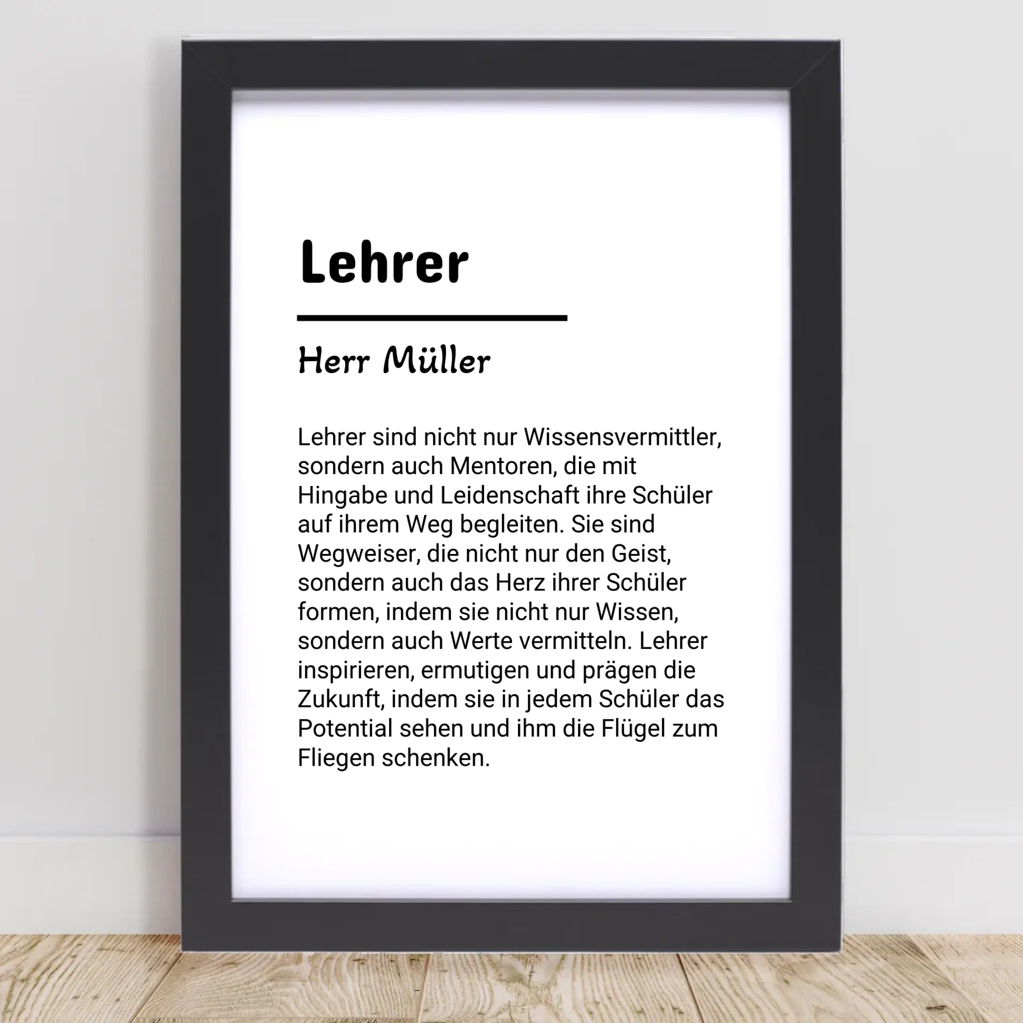 Lehrer Definition Poster Geschenk personalisiert - Cantty