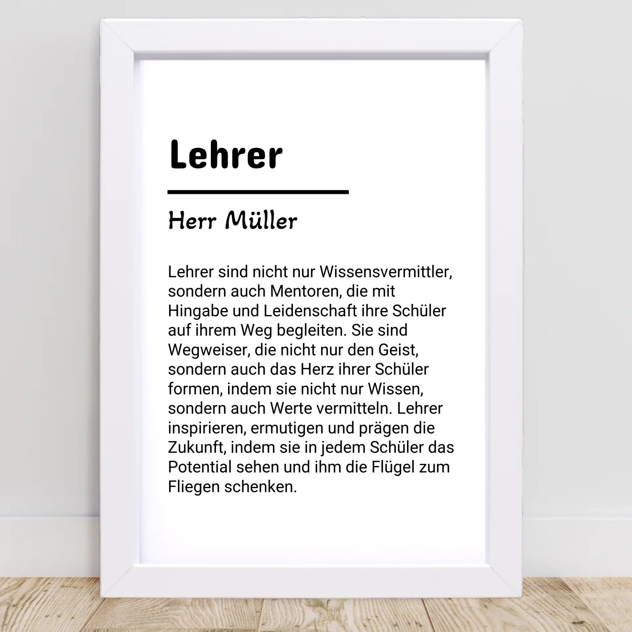 Lehrer Definition Poster Geschenk personalisiert - Cantty