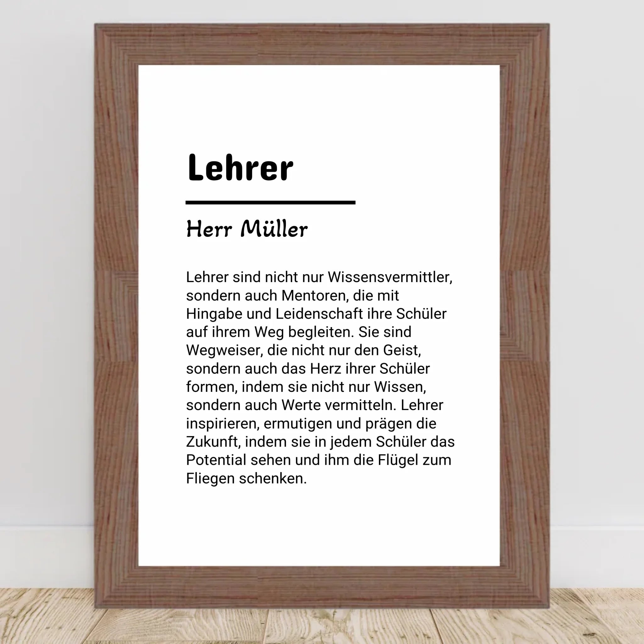 Lehrer Definition Poster Geschenk personalisiert - Cantty