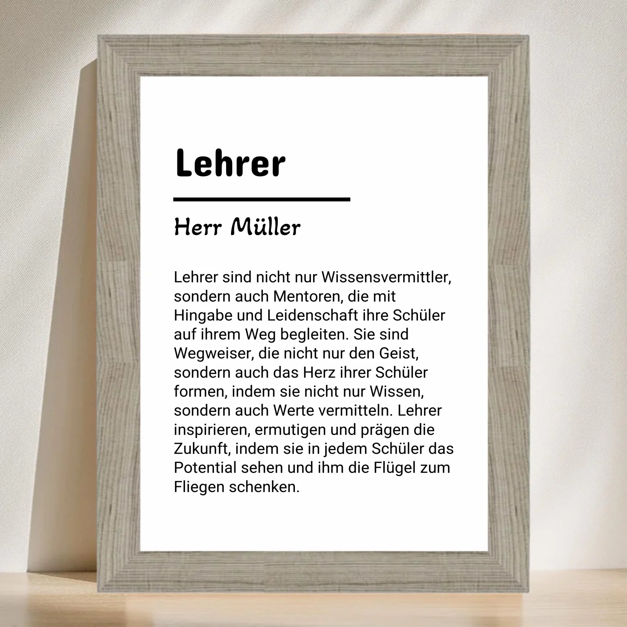 Lehrer Definition Poster Geschenk personalisiert - Cantty