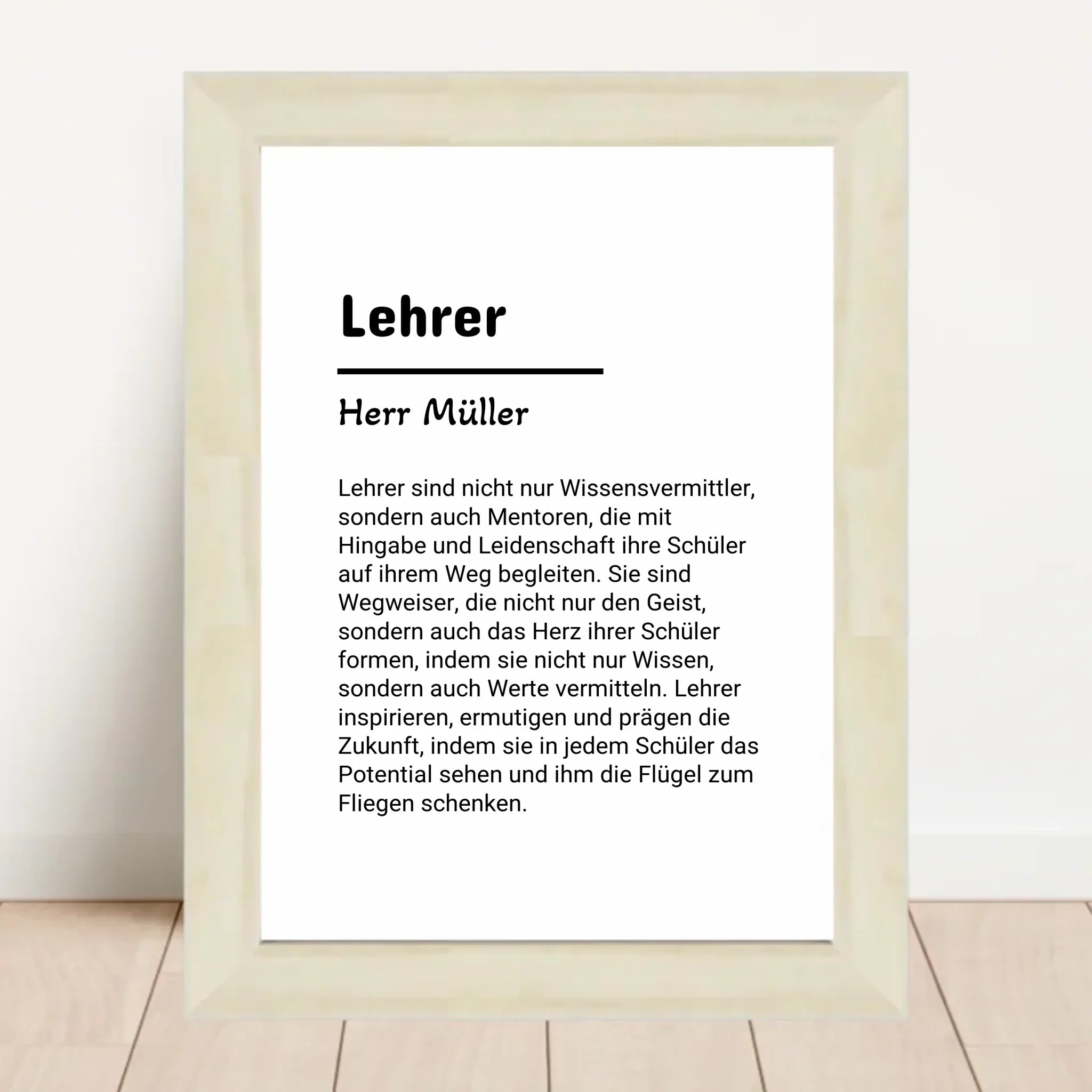 Lehrer Definition Poster Geschenk personalisiert - Cantty